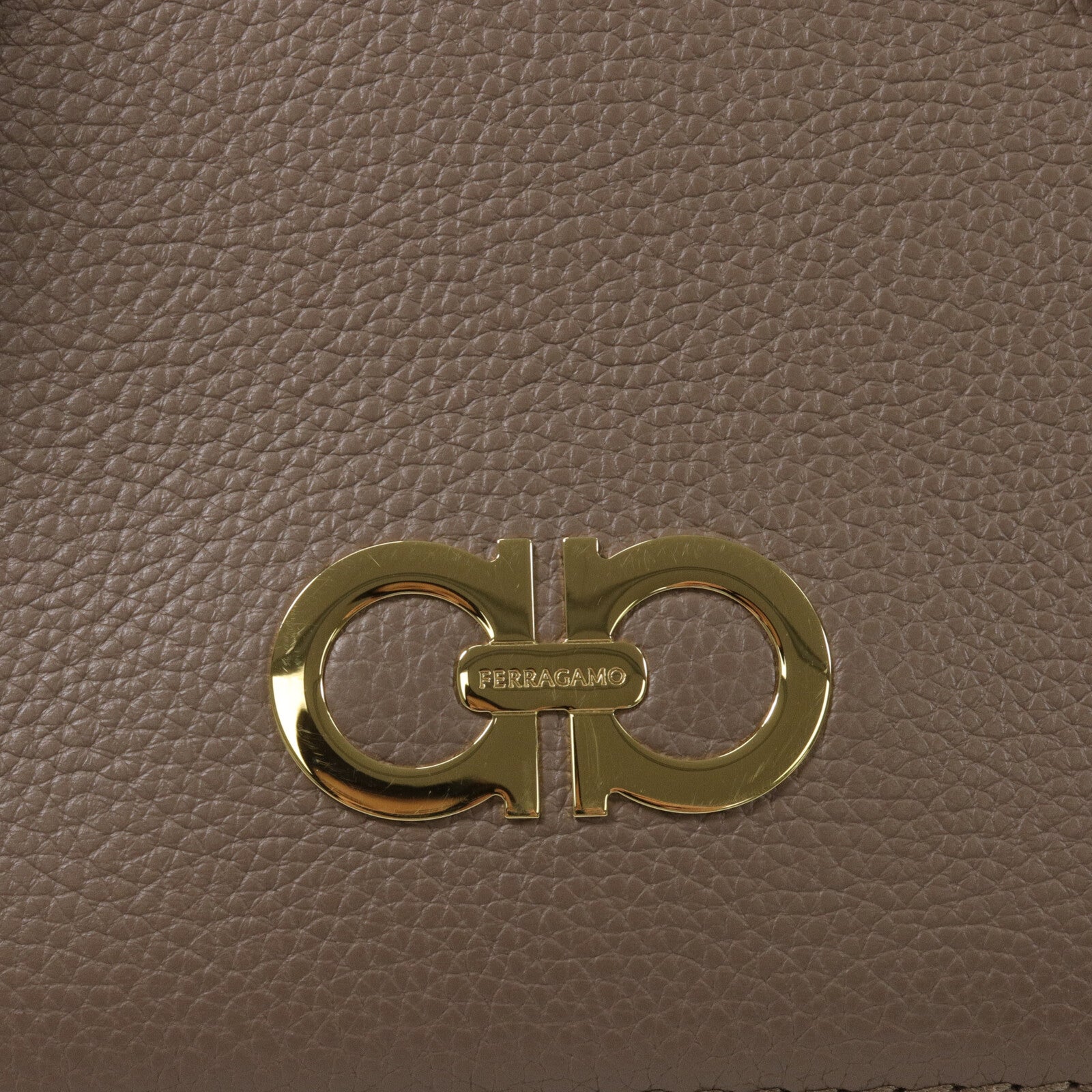 Salvatore Ferragamo 牛皮皮革Double Gancini手挽肩背兩用袋