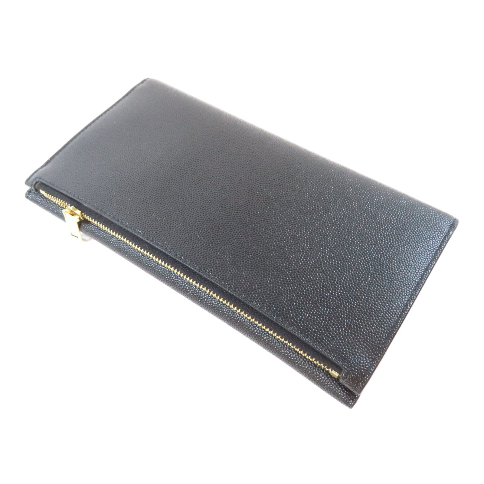 SAINT LAURENT 牛皮皮革Uptown Large Wallet金扣長錢包黑色