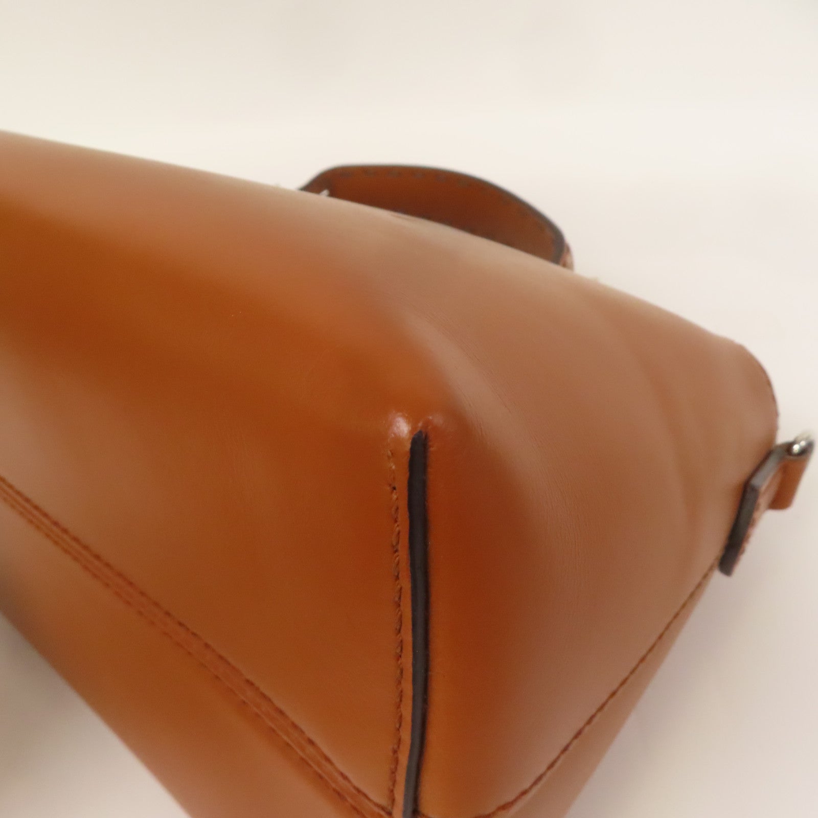 FENDI 牛皮皮革By The Way銀扣手挽肩背兩用袋棕色