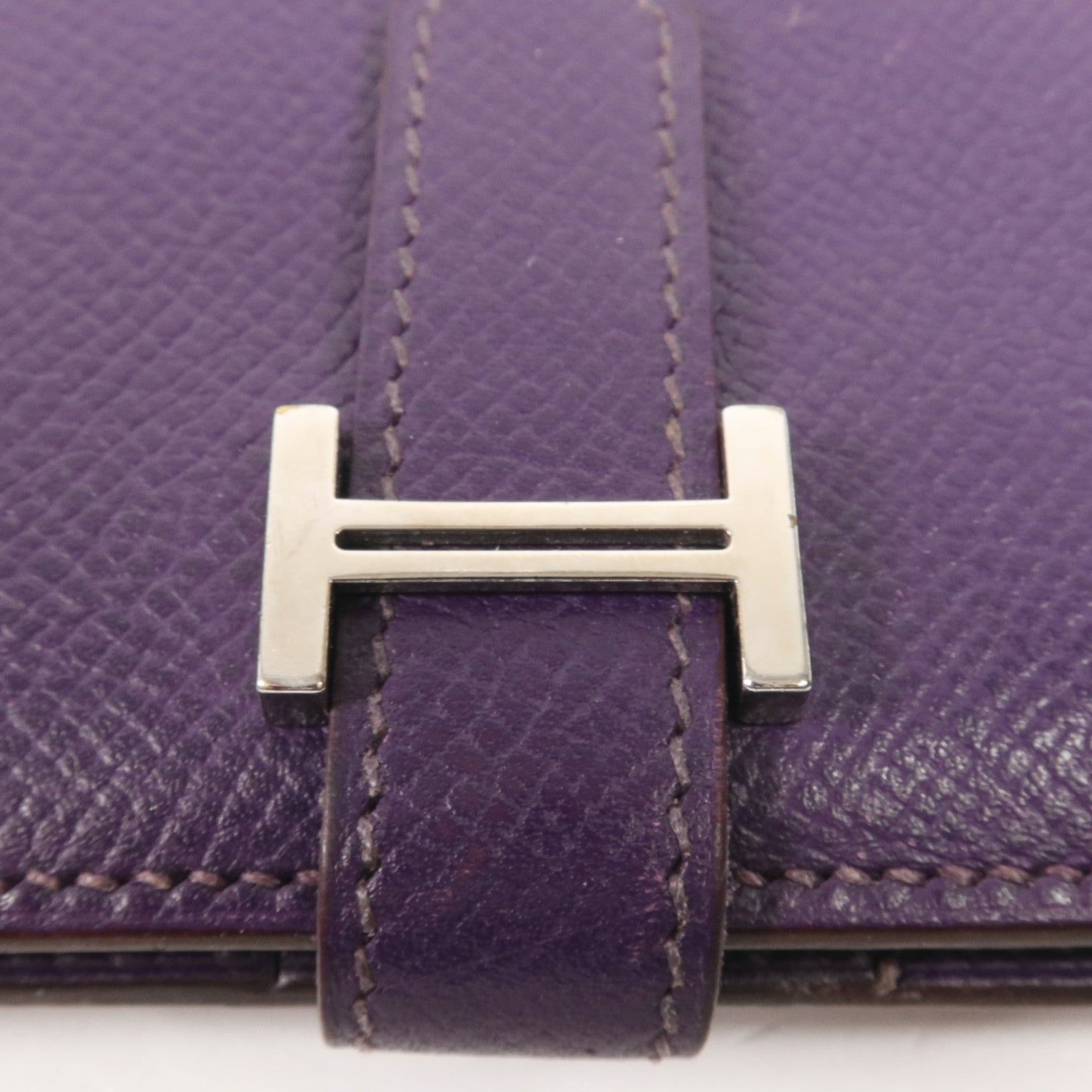 HERMES Epsom皮革Bearn Compact Wallet銀扣錢包