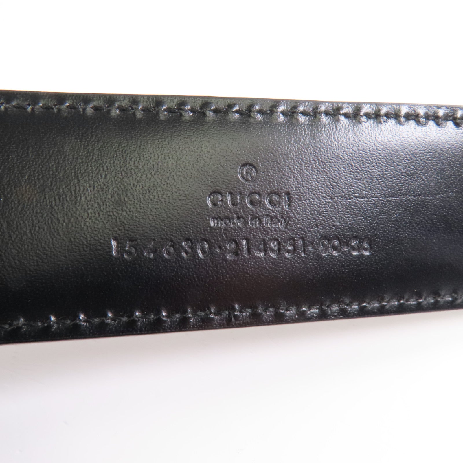 GUCCI 牛皮皮革Belt 90cm銀扣皮帶