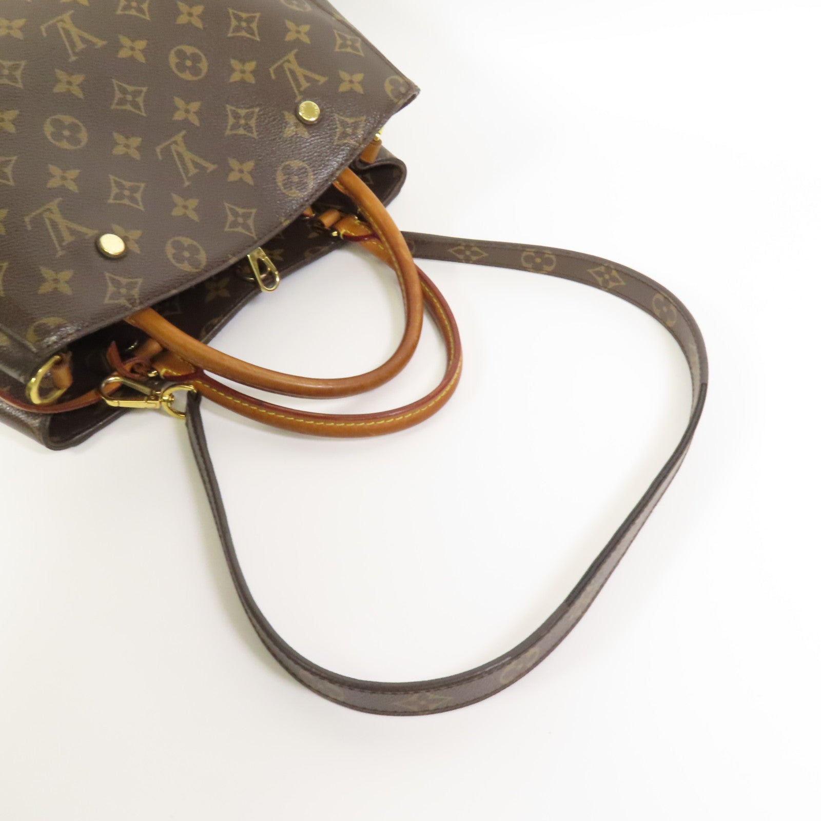LOUIS VUITTON Monogram Montaigne MM金扣手挽肩背兩用袋