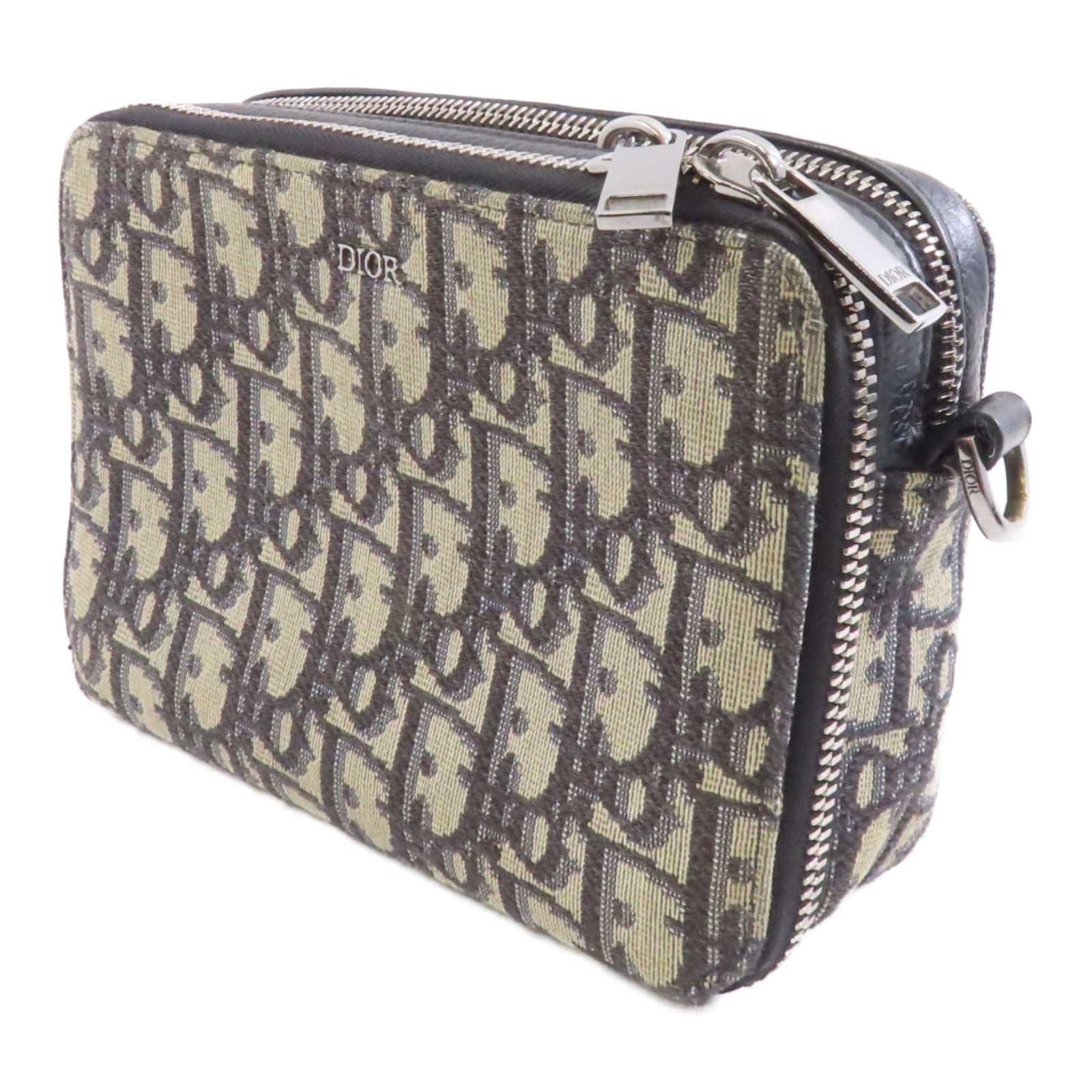 Dior 帆布Camera Bag銀扣肩背袋黑色