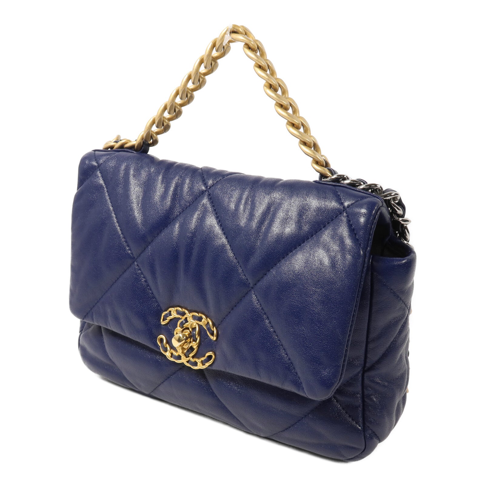 CHANEL 牛皮皮革C19 Small鏈帶手挽肩背兩用袋