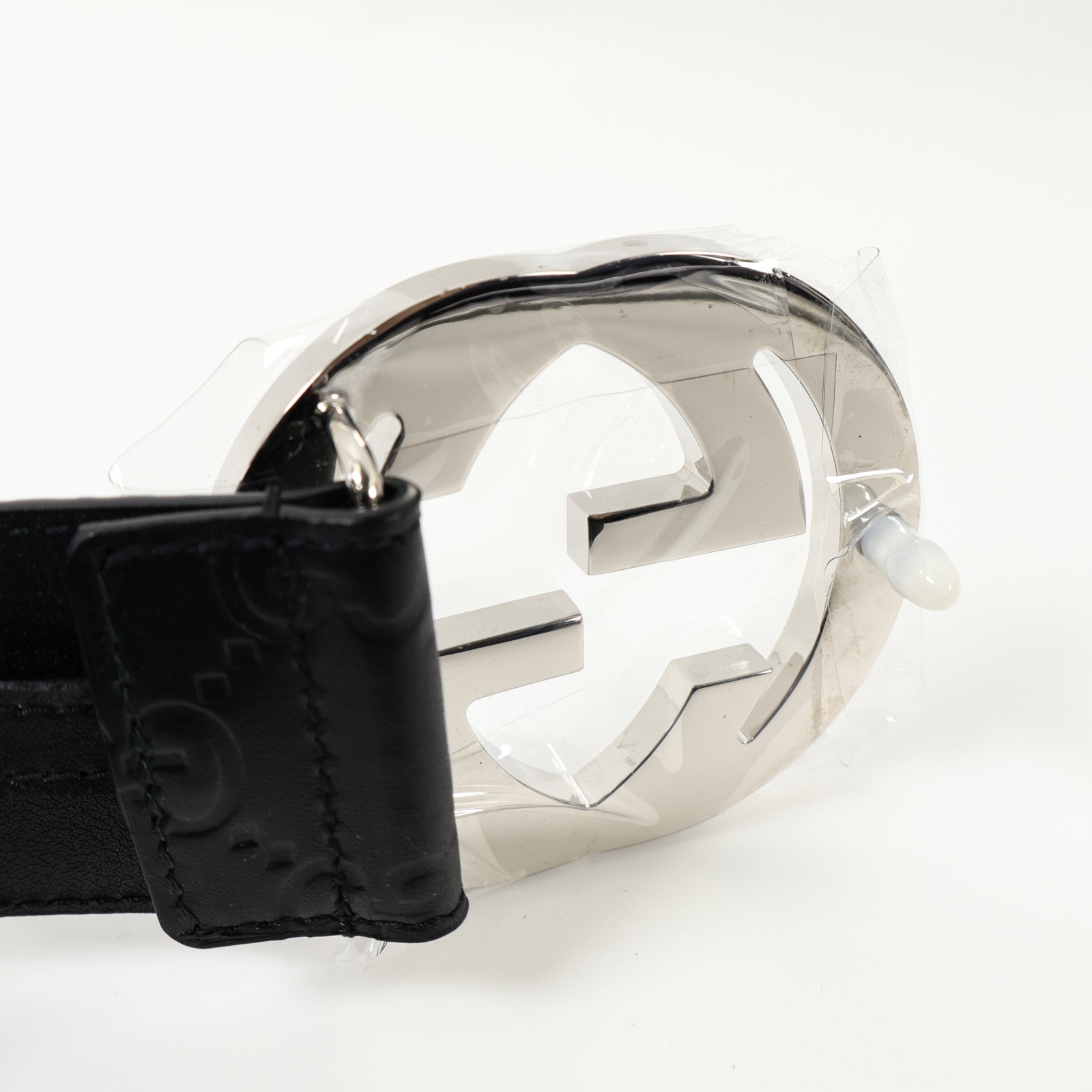 GUCCI 牛皮皮革Belt銀扣皮帶