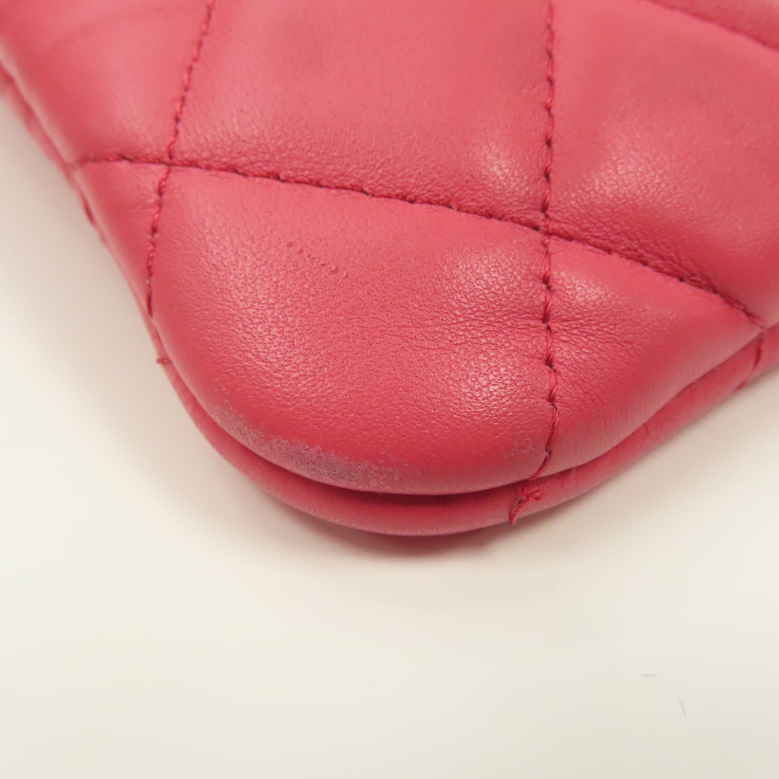CHANEL 【激減優惠】菱格羊皮皮革Chain Shoulder Bag金扣肩背袋粉紅色