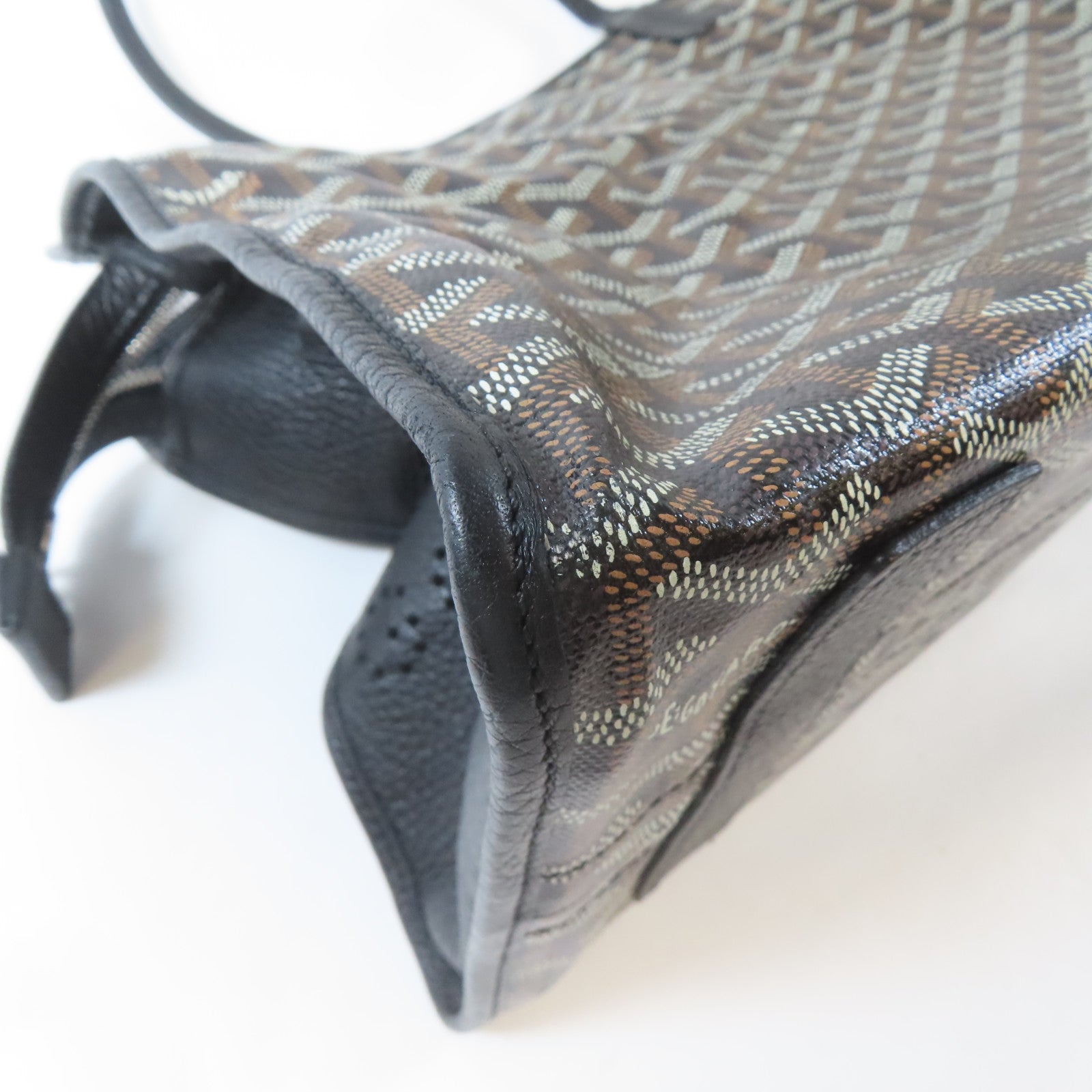 GOYARD 塗層帆布Sac Hardy Pet Carrier PM銀扣手挽袋啡色/黑色