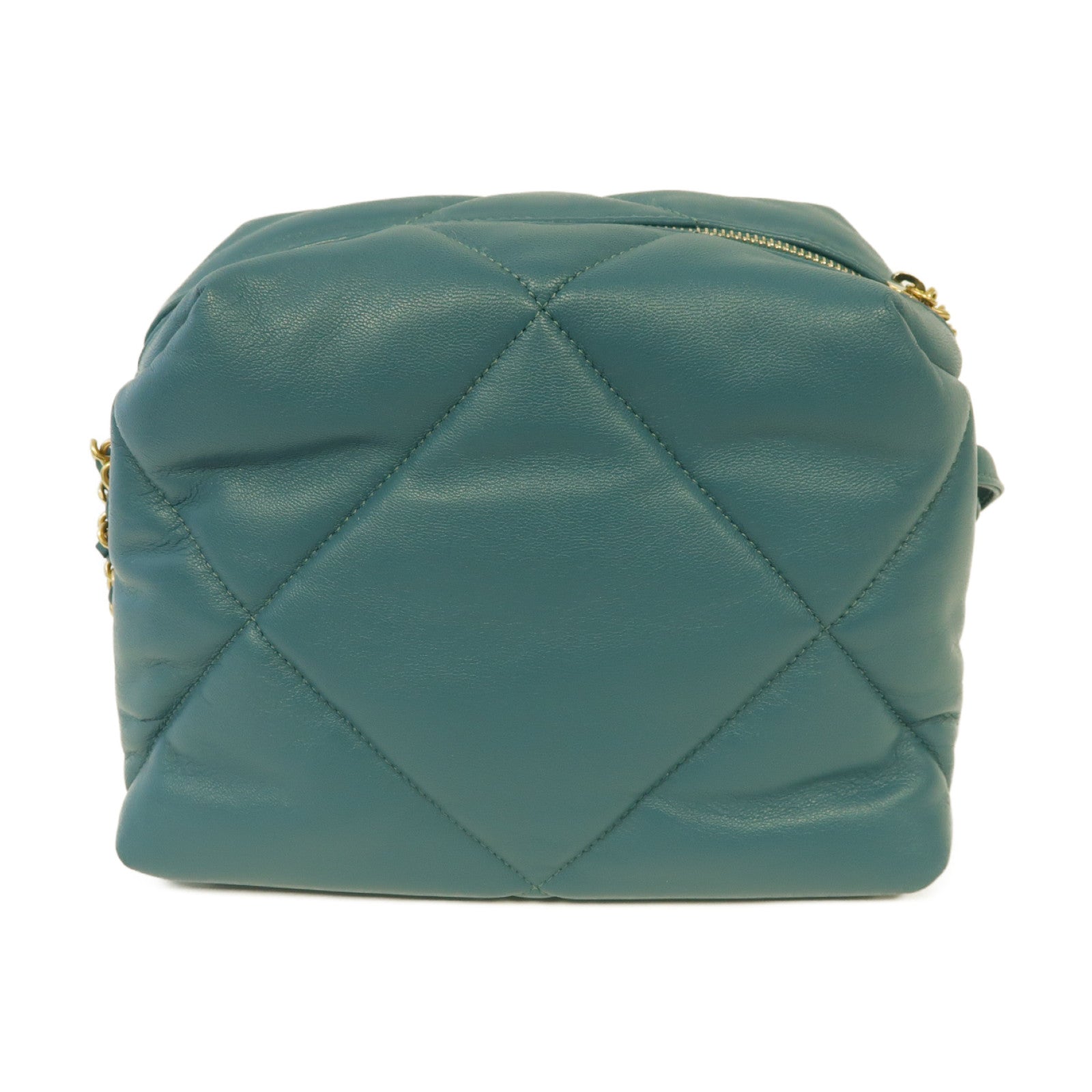 CHANEL 【激減優惠】菱格羊皮皮革Shoulder Bag金扣鏈帶肩背袋綠色