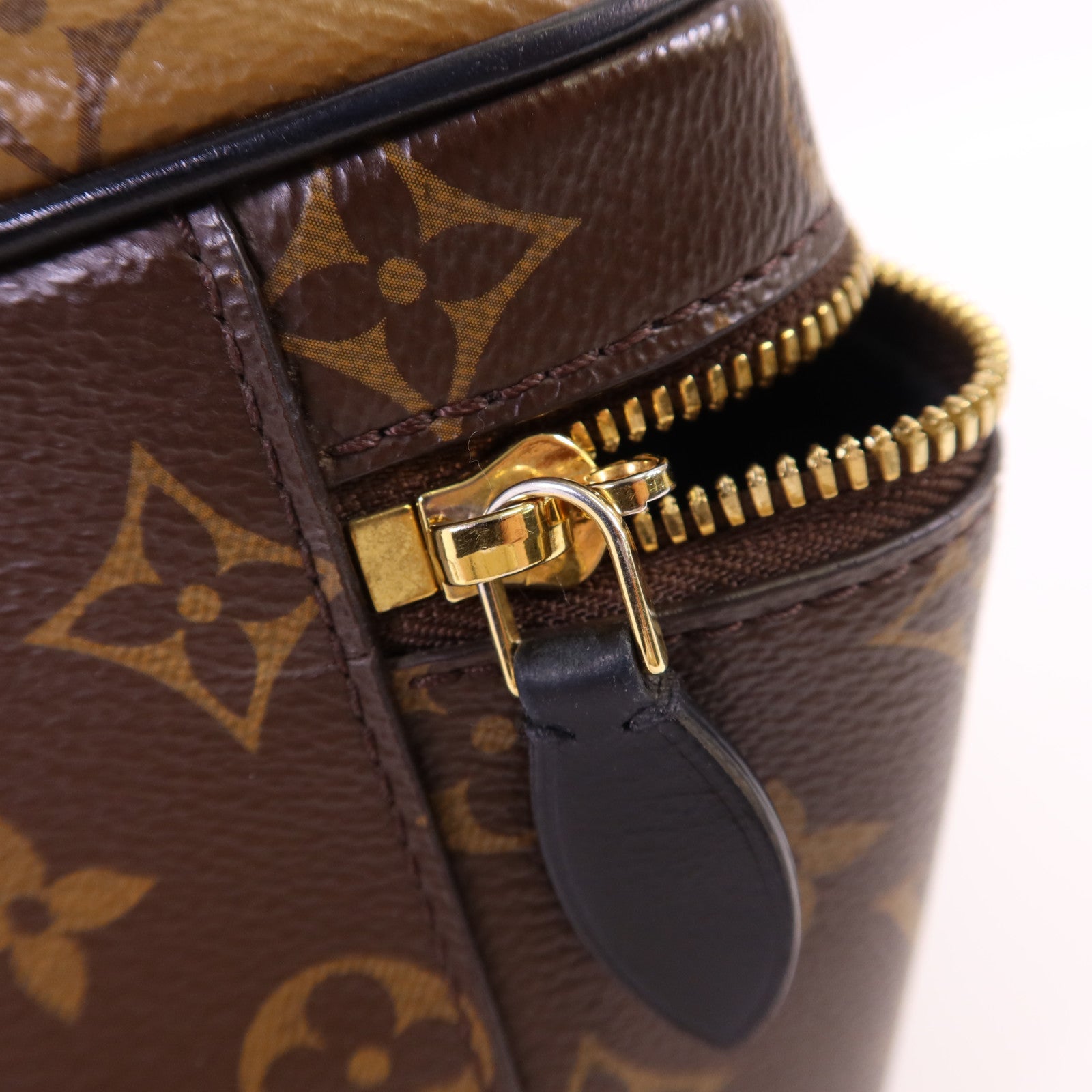 LOUIS VUITTON Monogram Reverse Vanity PM金扣手挽肩背兩用袋棕色