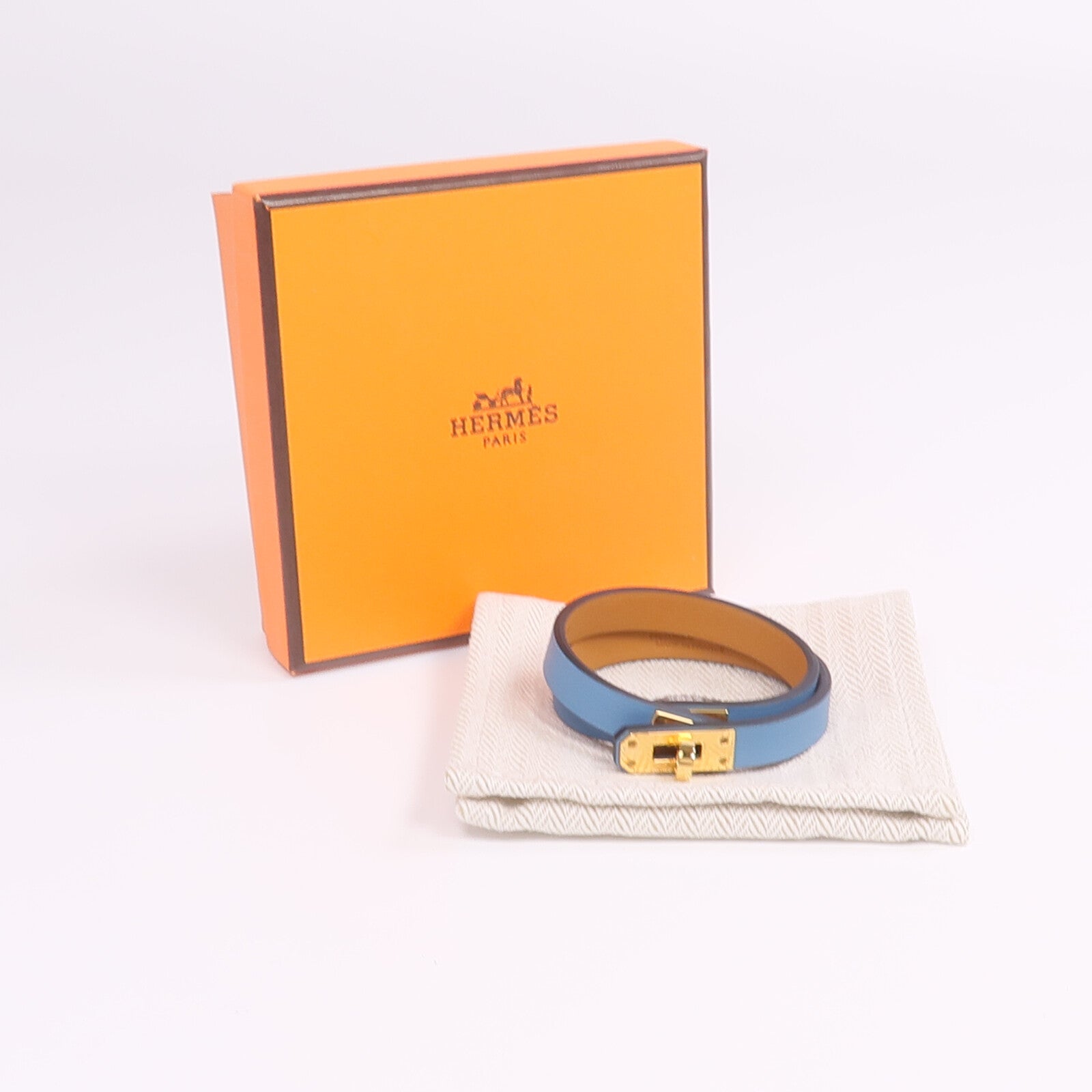 HERMES 【激減優惠】Swift皮革Mini Kelly Double Tour Bracelet金扣手帶
