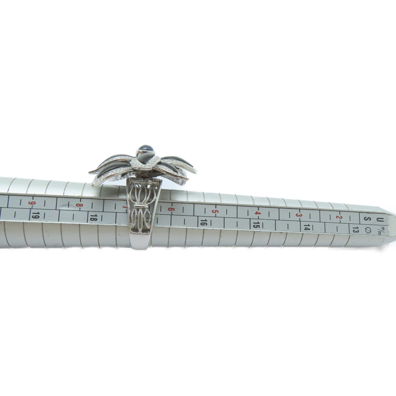 JEWELRY 【激減優惠】18K白金Shell Ring 4.66ct貝殼/0.83ct鑽石戒指US#6.5