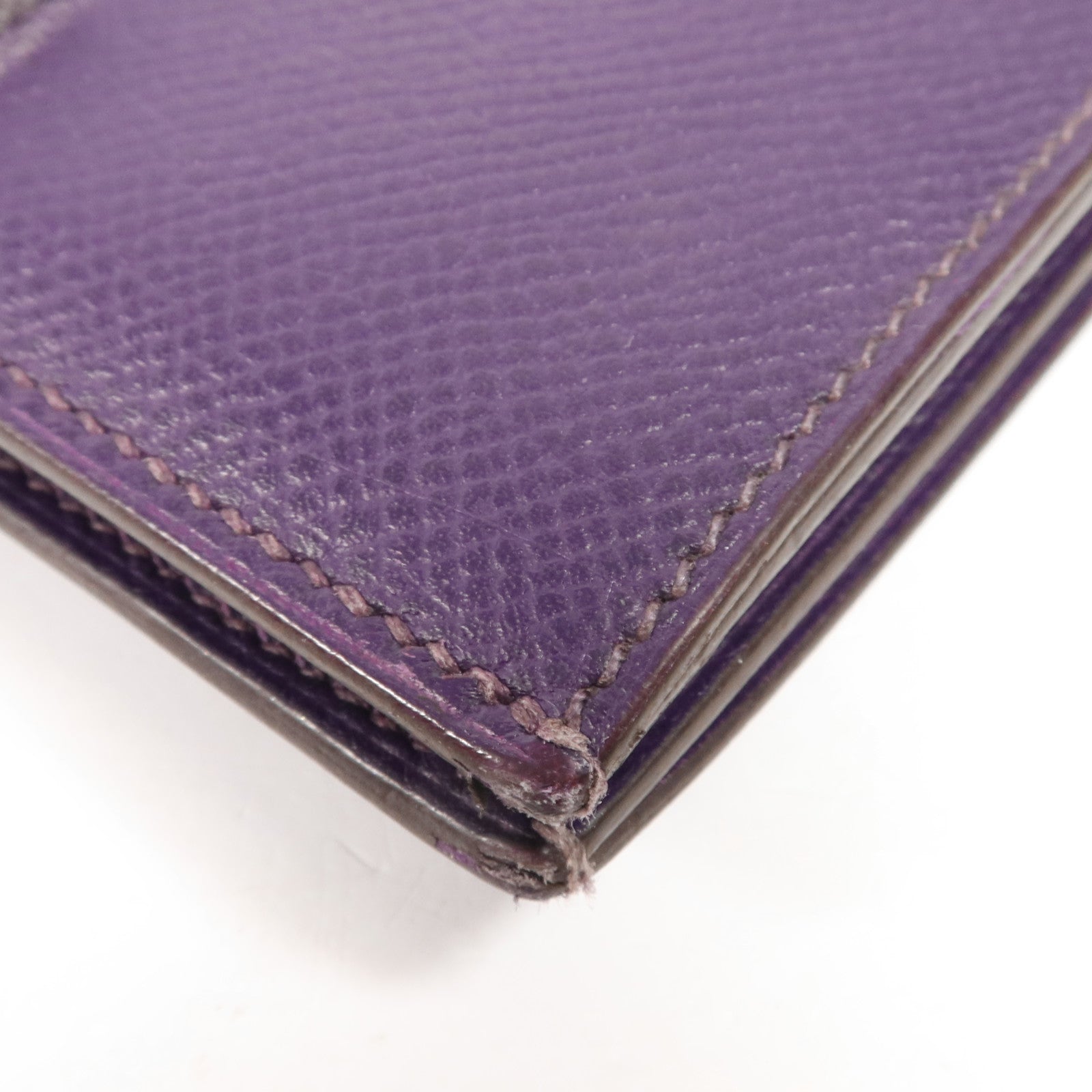 HERMES Epsom皮革Bearn Compact Wallet銀扣錢包