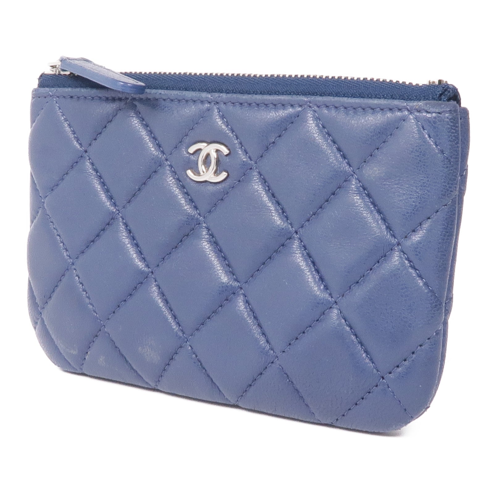 CHANEL 羊皮皮革Coin Purse銀扣零錢包