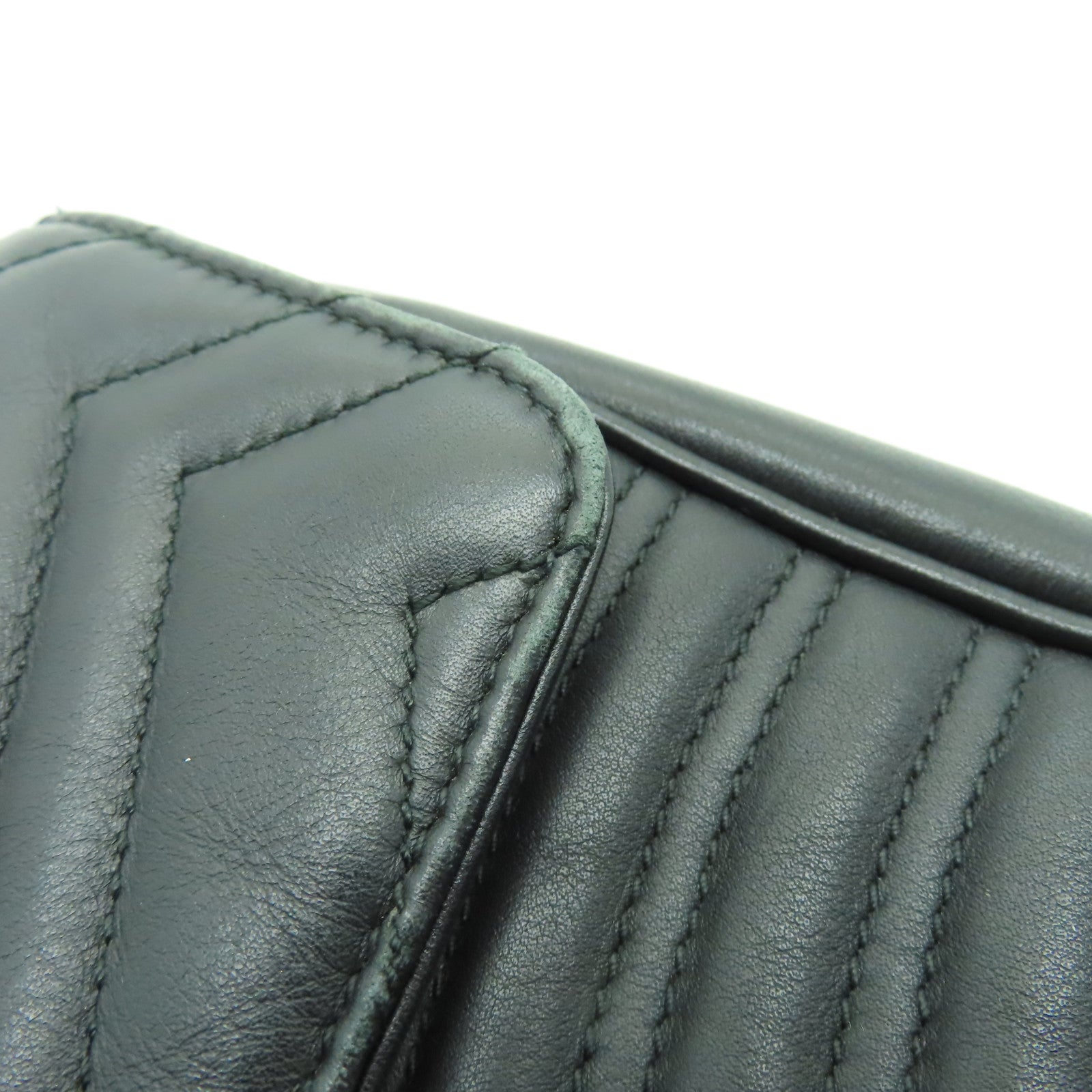 GUCCI 牛皮皮革GG Marmont Bag金扣鏈帶肩背袋黒色