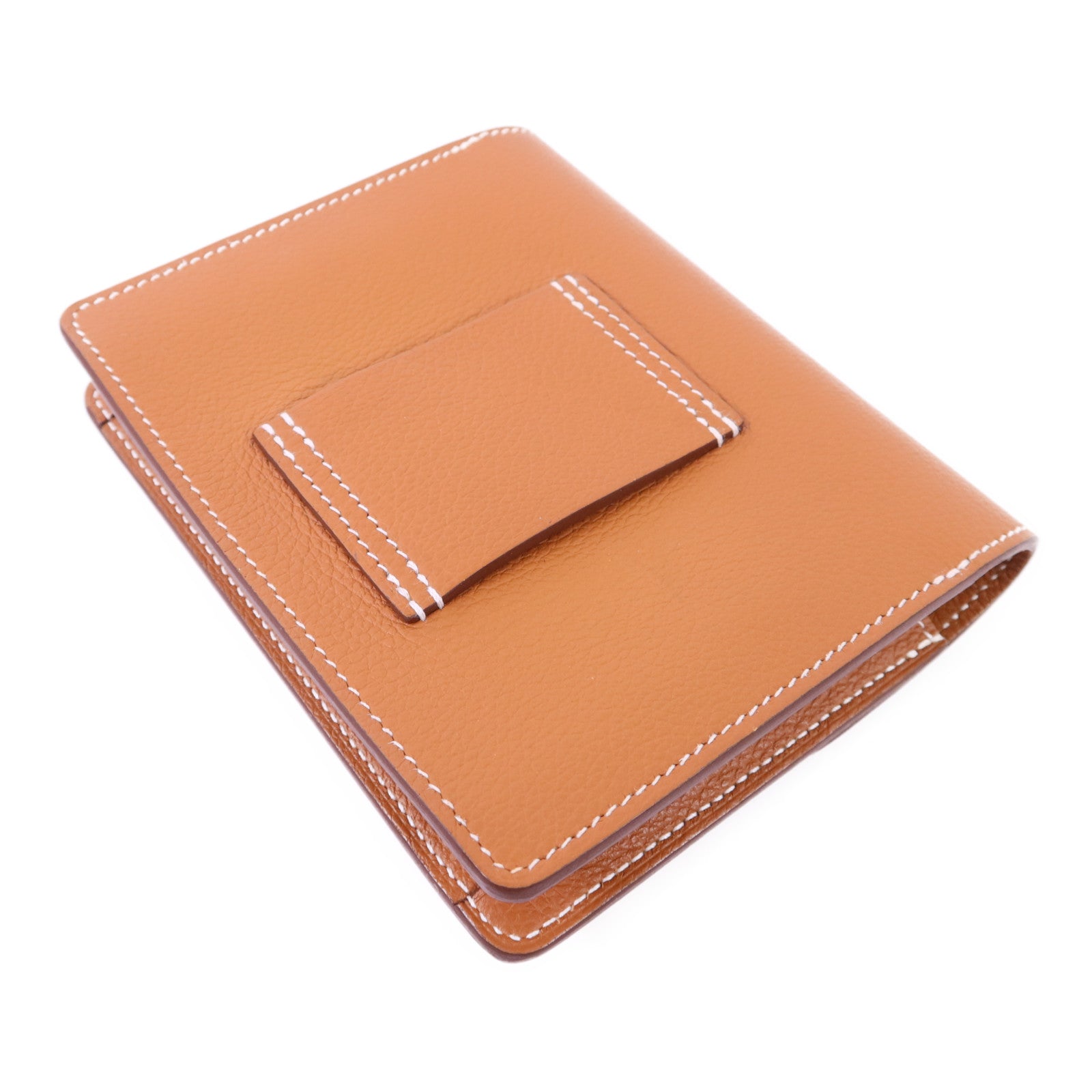 HERMES Evercolor皮革Roulis Slim金扣錢包Gold