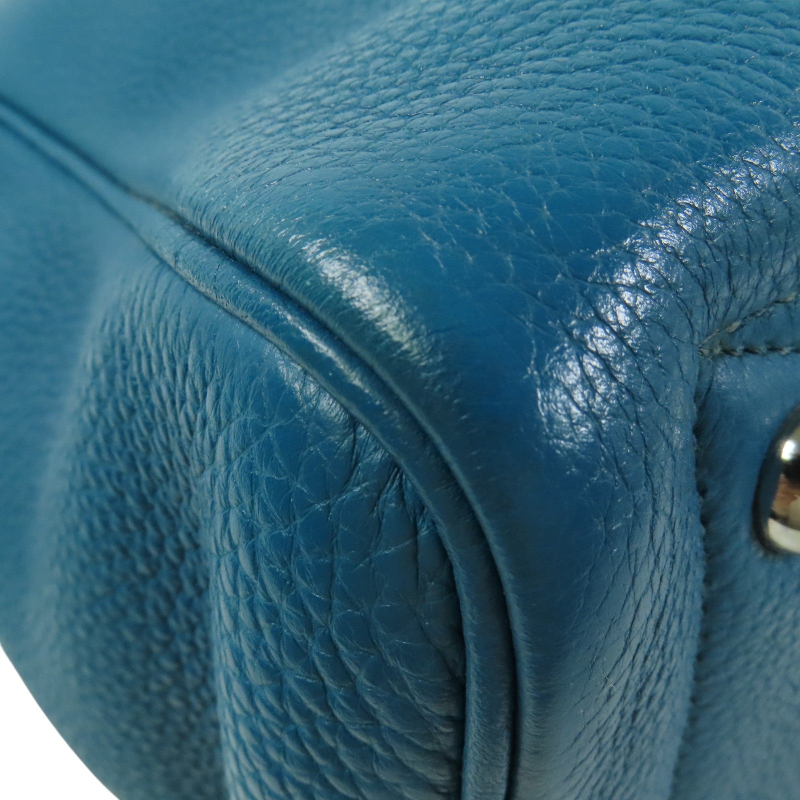 HERMES Clemence皮革Victoria銀扣手挽袋