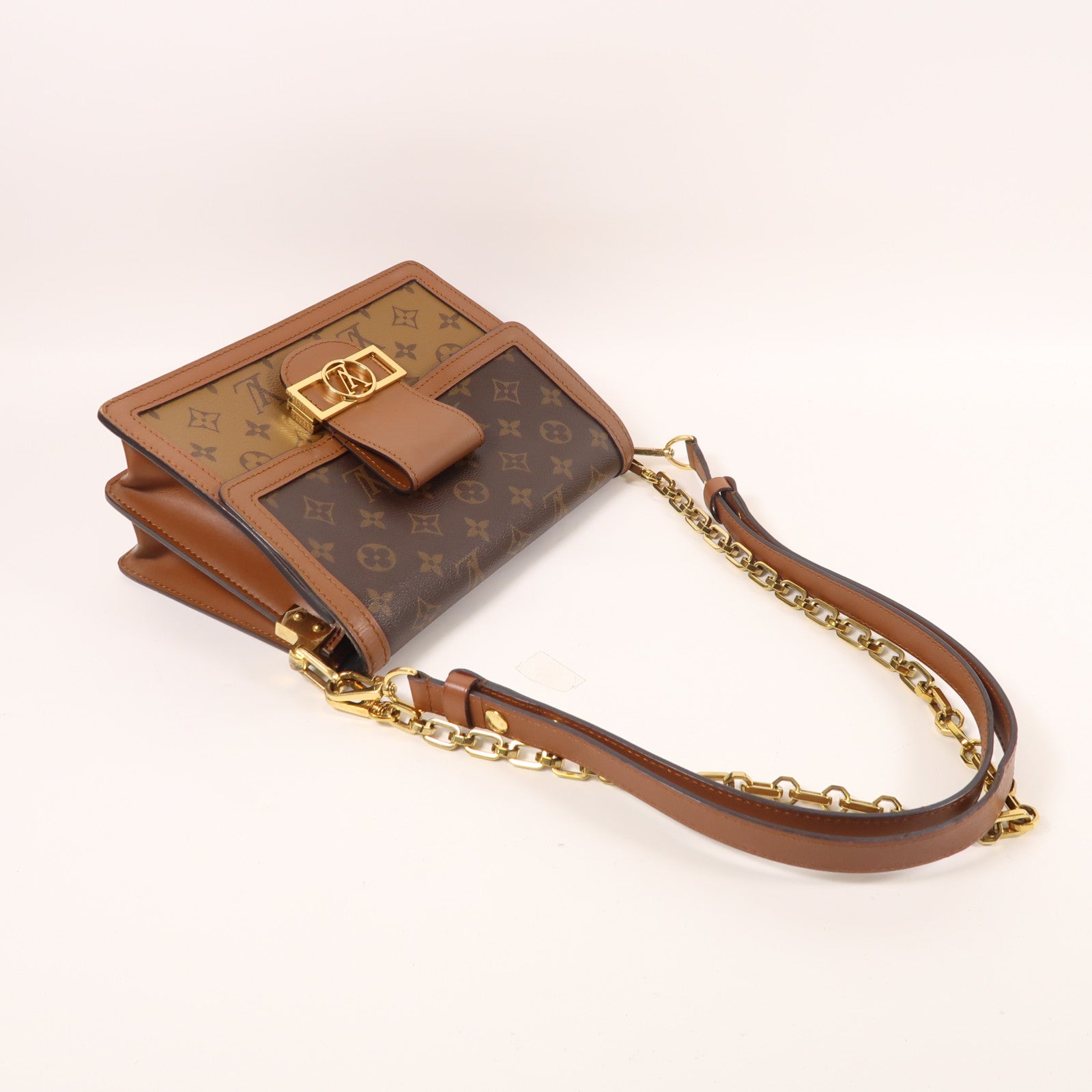 LOUIS VUITTON 【激減優惠】Monogram Reverse Dauphine MM金扣肩背袋
