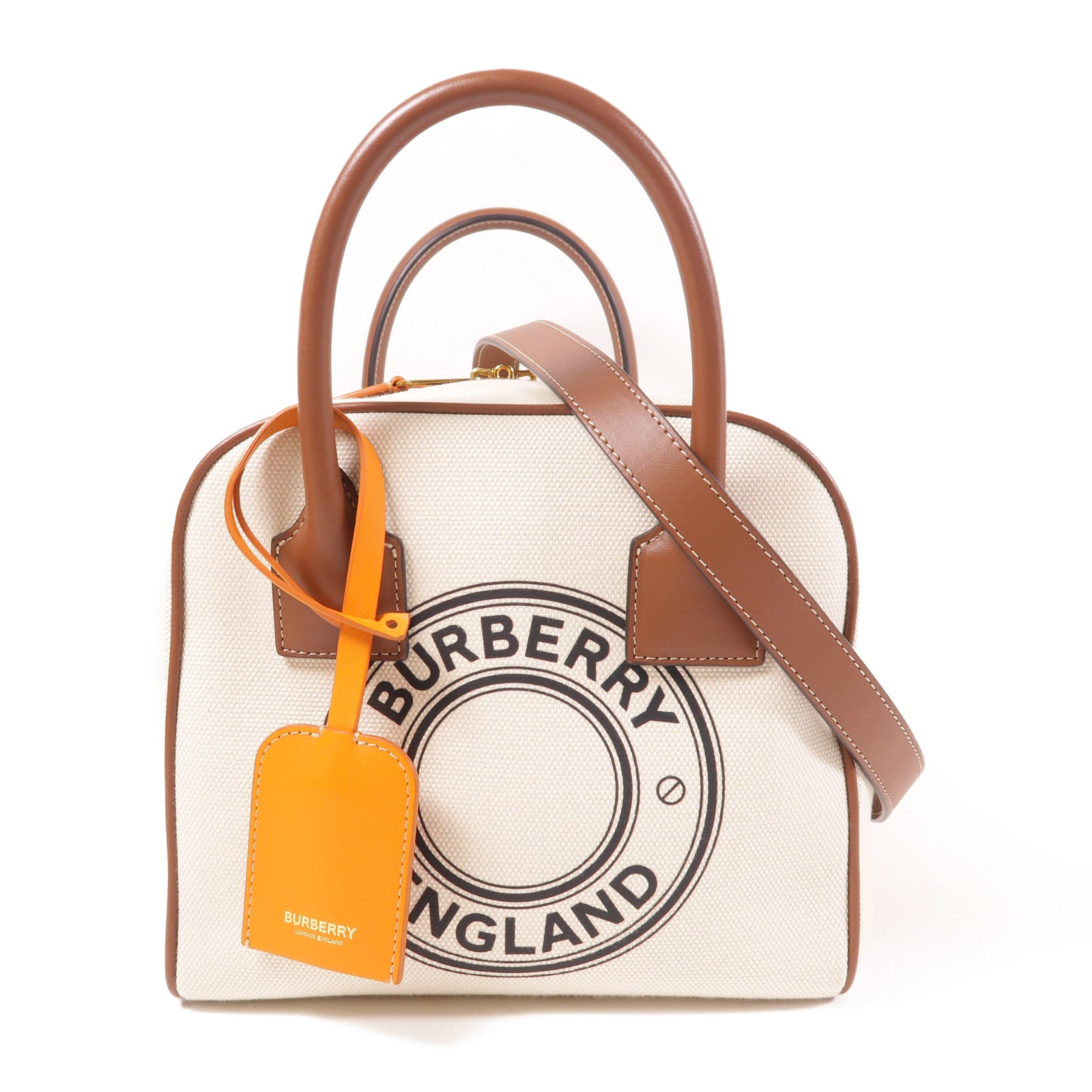 BURBERRY 帆布2 Way Shoulder金扣手挽肩背兩用袋