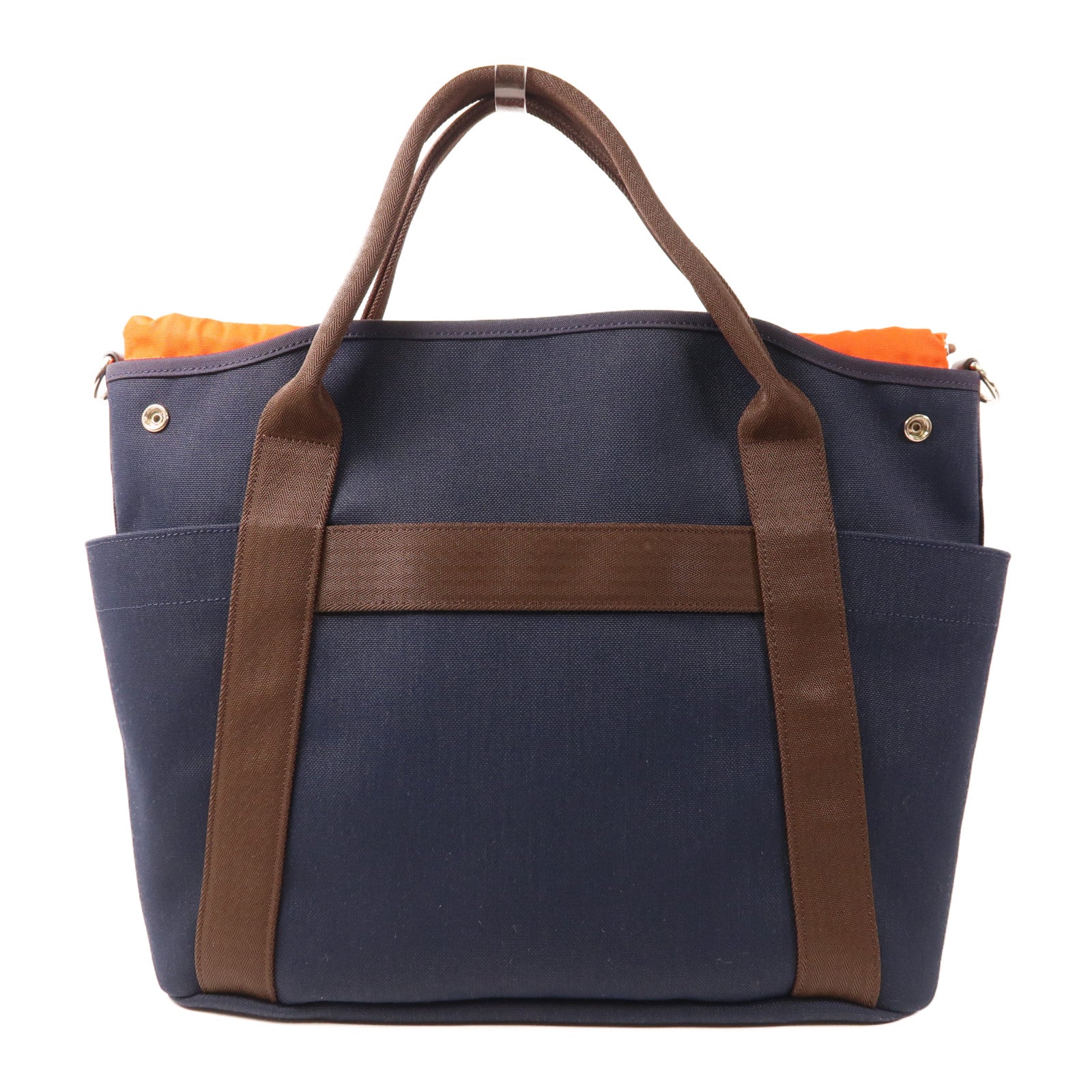 HERMES 帆布The Grooming Bag銀扣手挽肩背兩用袋