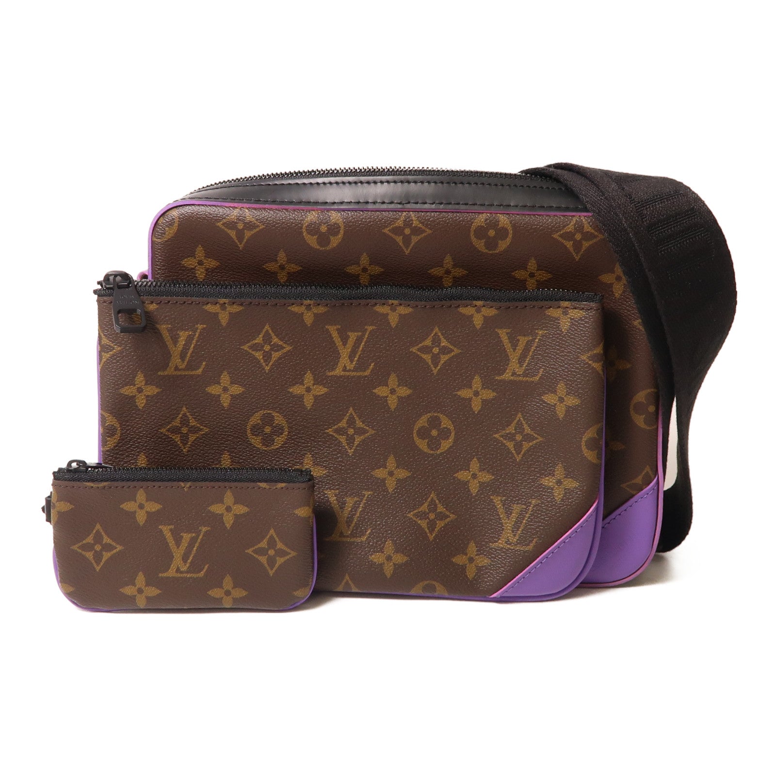 LOUIS VUITTON Monogram Trio銀扣肩背袋