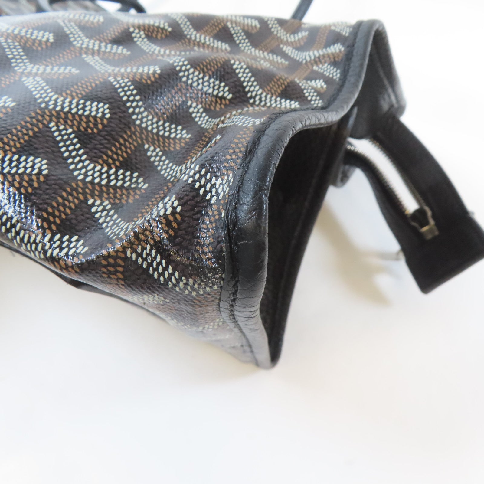 GOYARD 塗層帆布Sac Hardy Pet Carrier PM銀扣手挽袋啡色/黑色