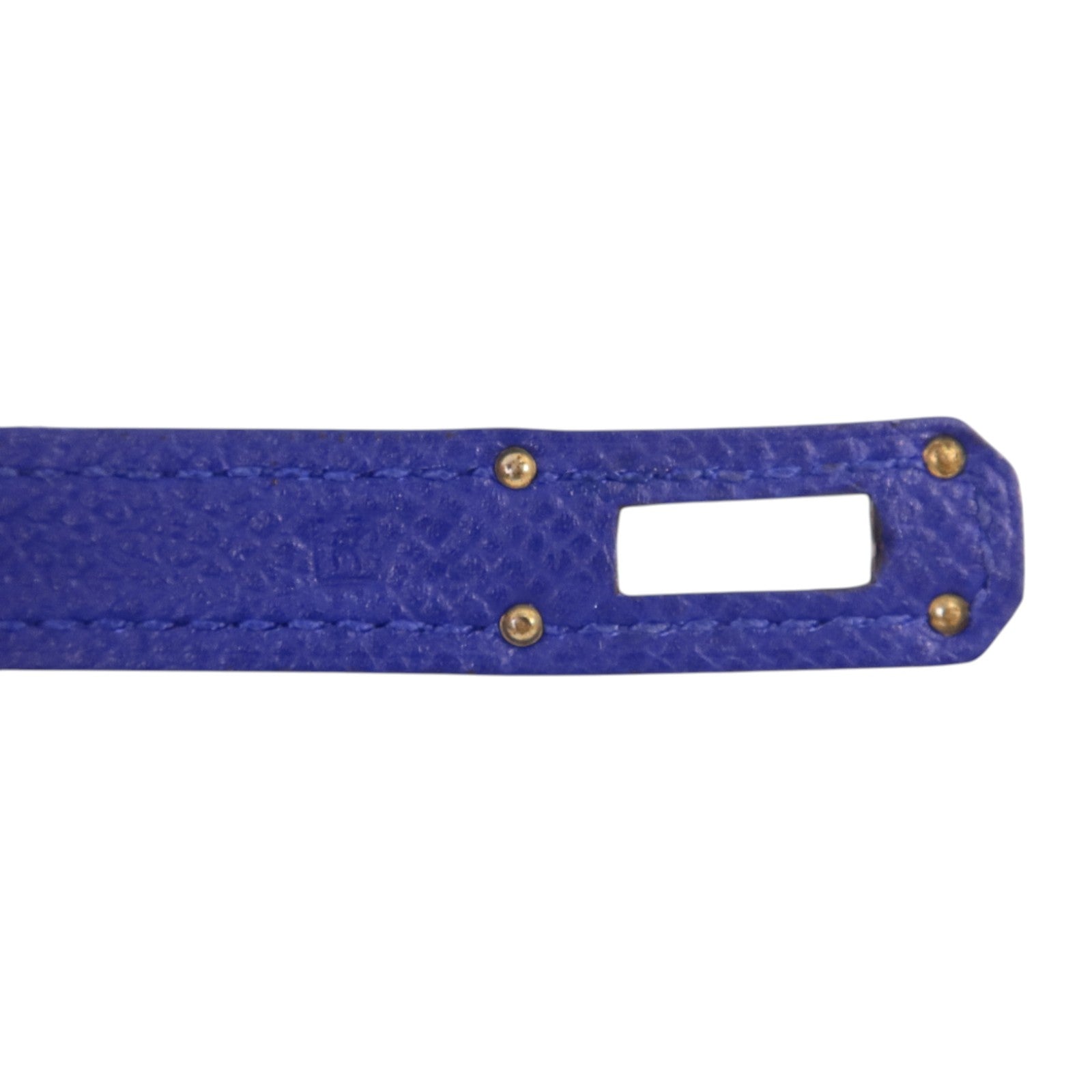 HERMES Epsom皮革Kelly Wallet銀扣長錢包Bleu Electrique