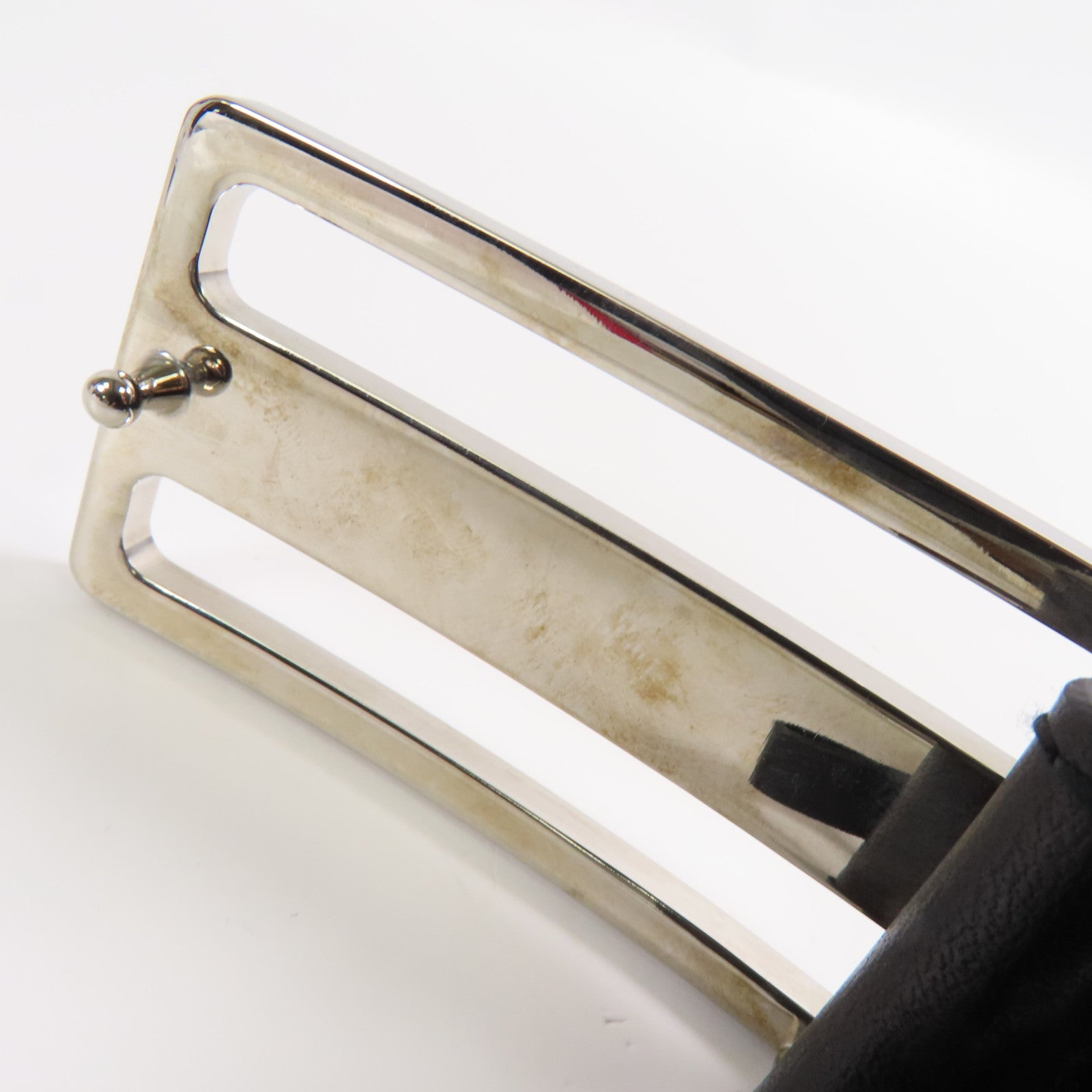 GUCCI 牛皮皮革Belt 90cm銀扣皮帶