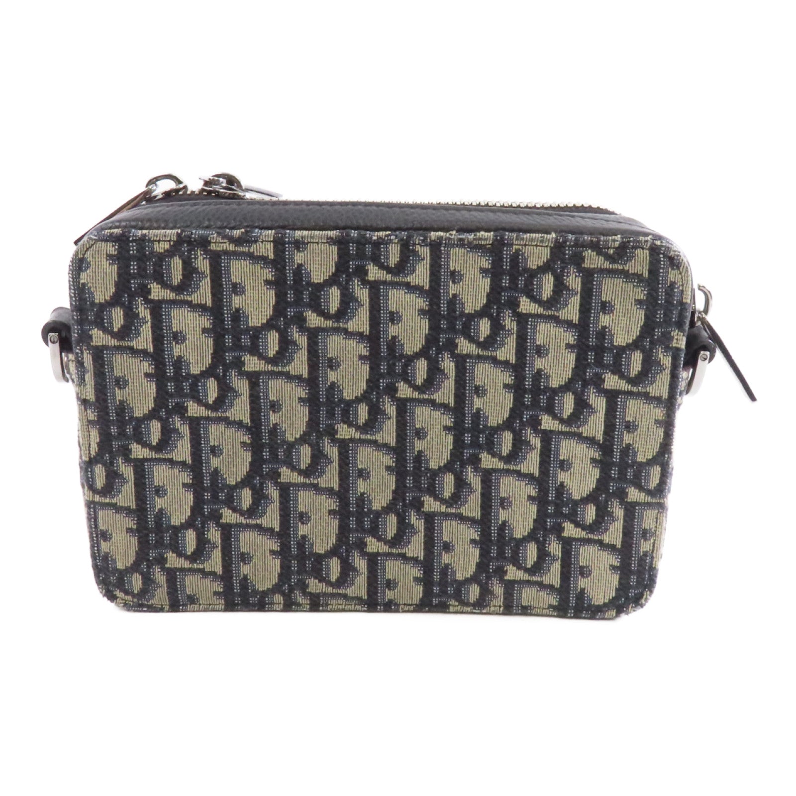 Dior 帆布Camera Bag銀扣肩背袋黑色