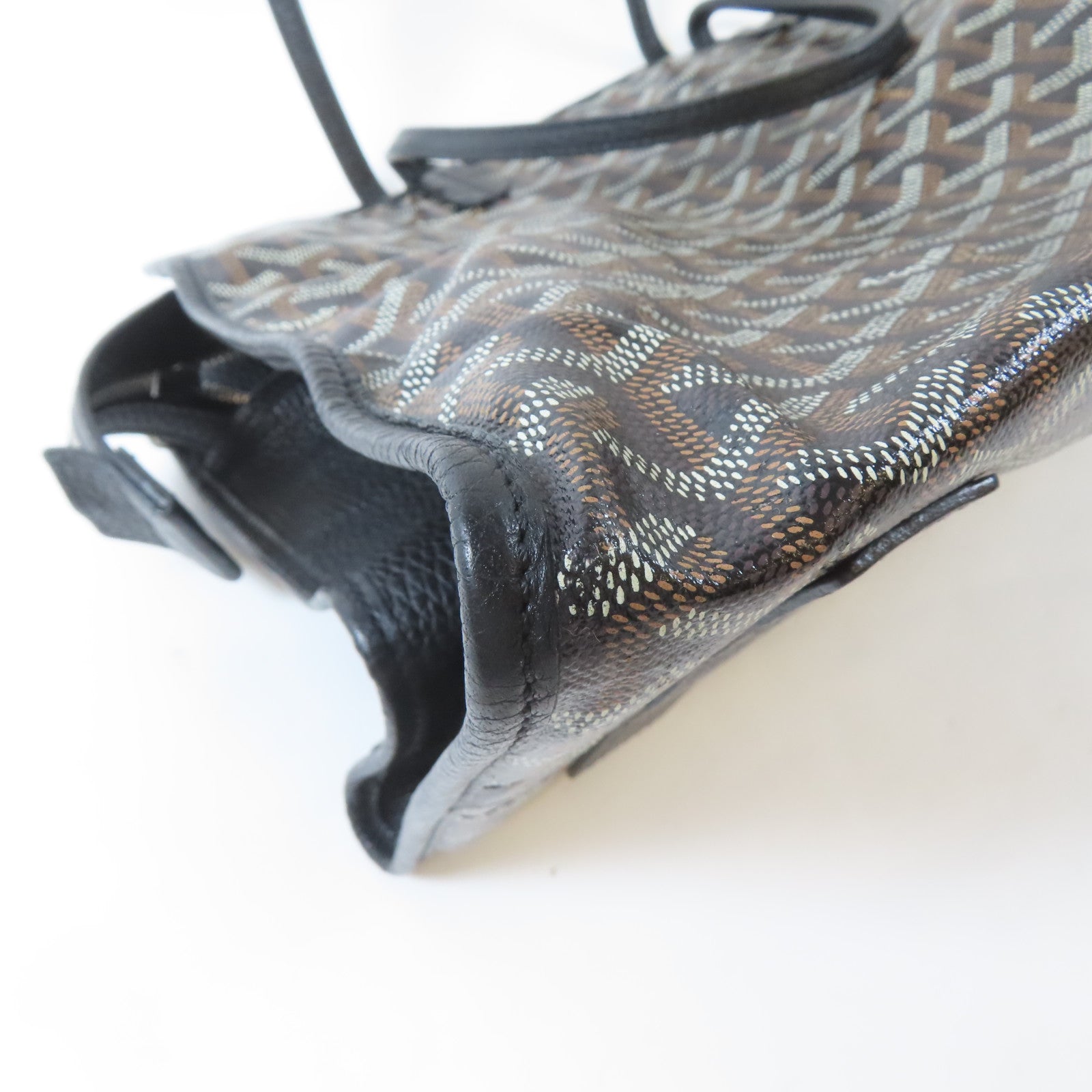 GOYARD 塗層帆布Sac Hardy Pet Carrier PM銀扣手挽袋啡色/黑色