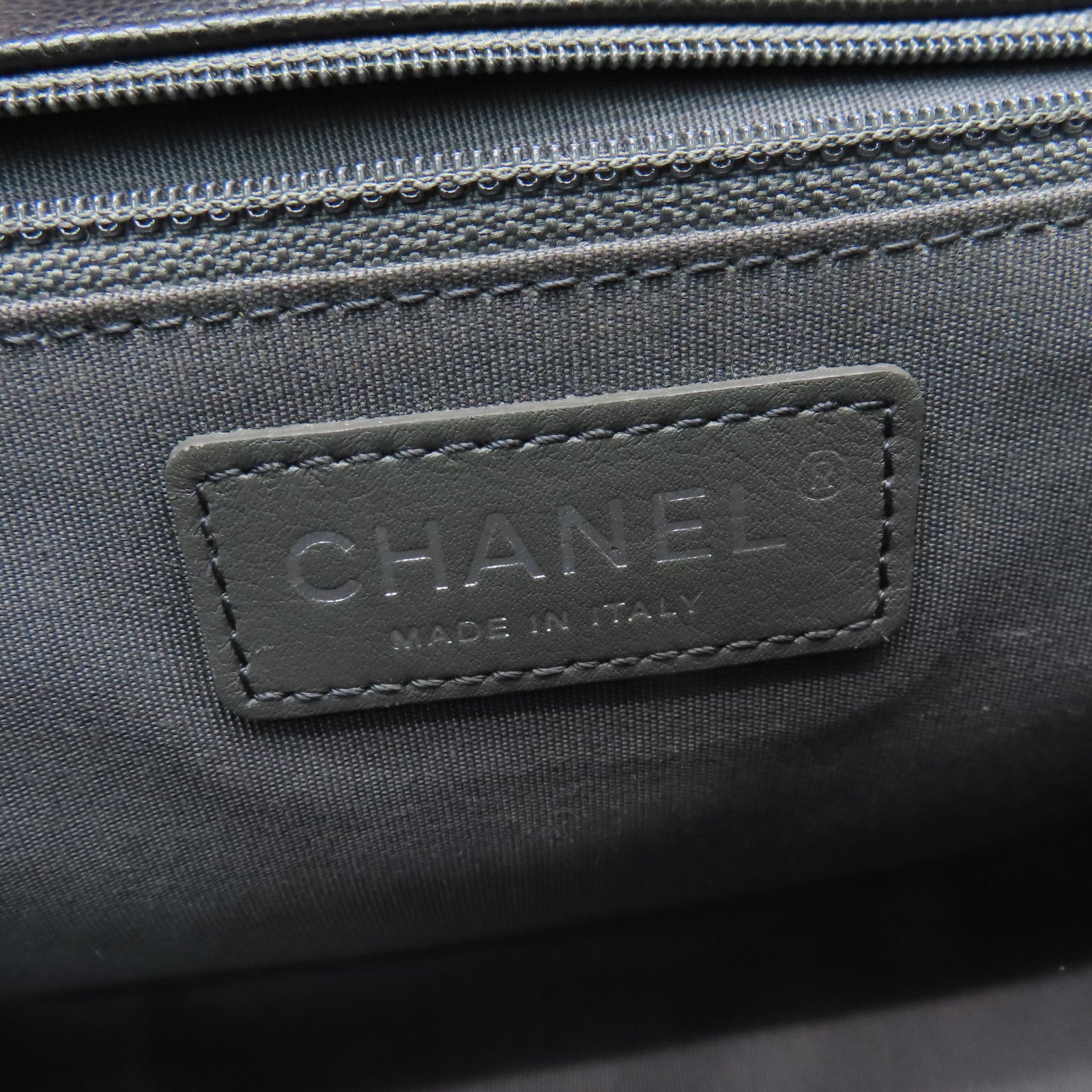 CHANEL Twill Caviar Leather Chain Shoulder Silver Buckle Chain Shoulder Bag Black