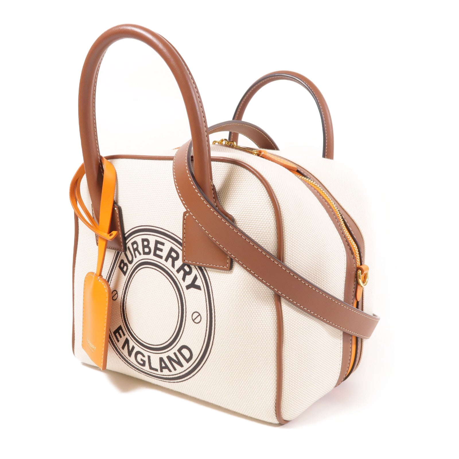 BURBERRY 帆布2 Way Shoulder金扣手挽肩背兩用袋