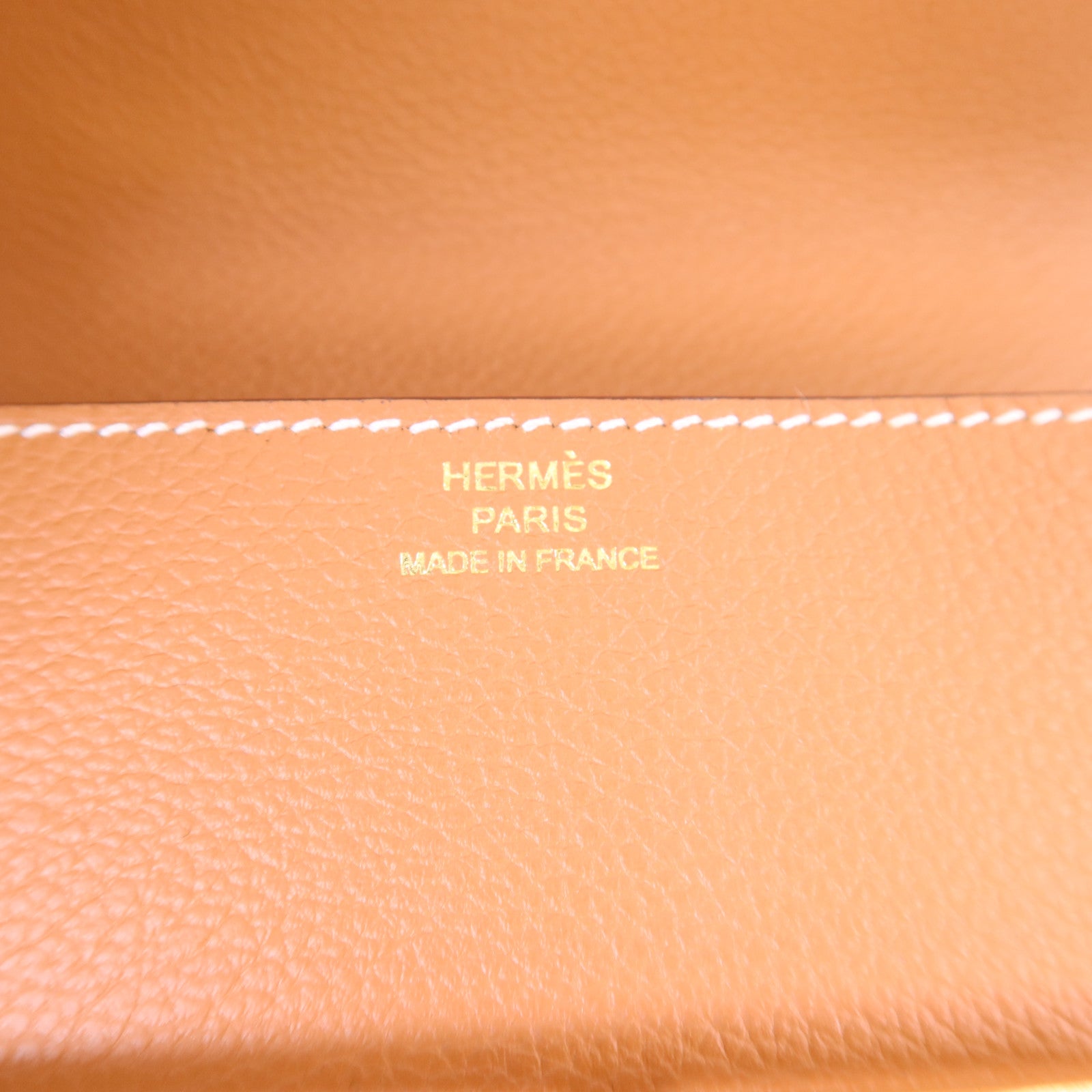 HERMES Evercolor皮革Roulis Slim金扣錢包Gold