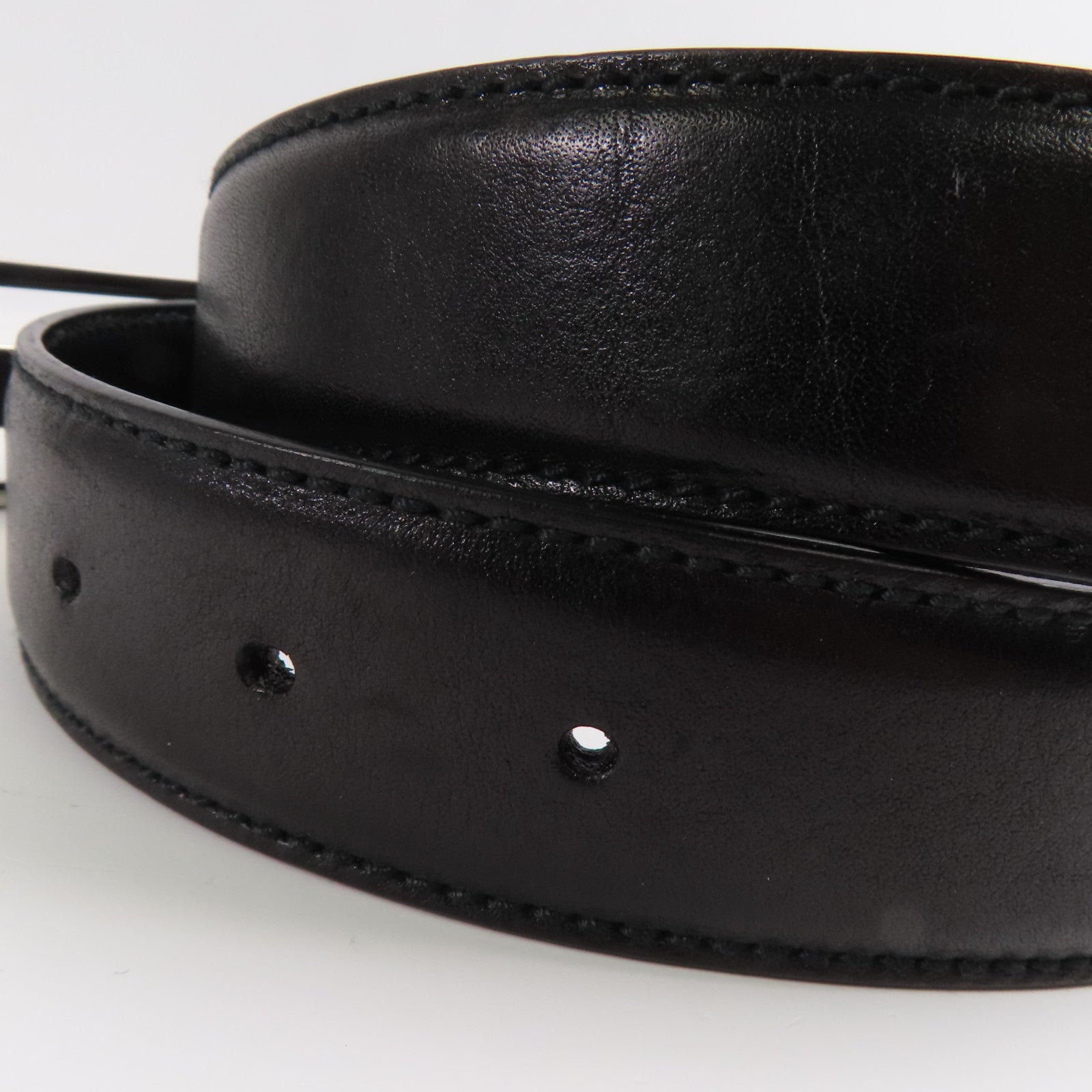 GUCCI 牛皮皮革Belt 90cm銀扣皮帶