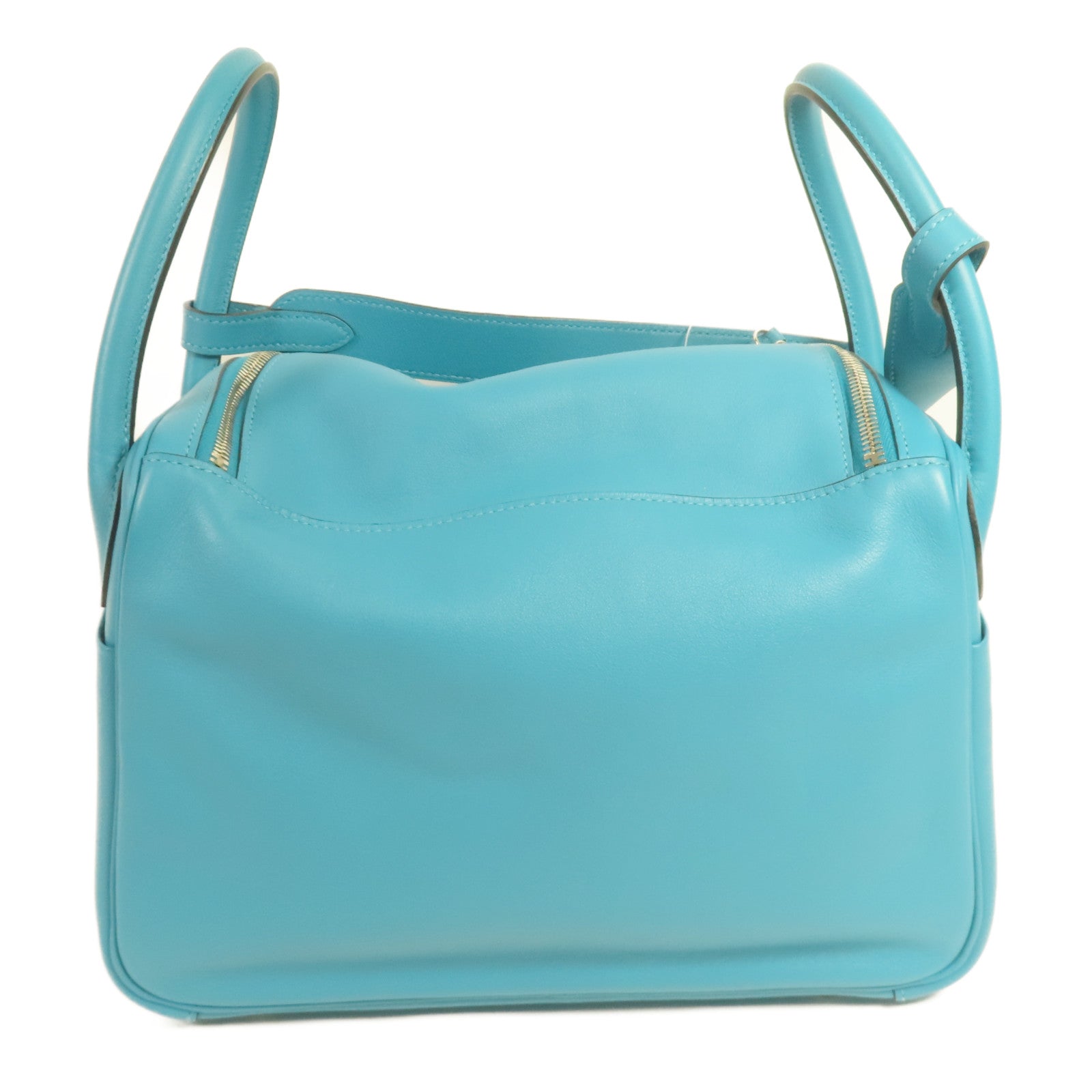 HERMES Swift皮革Lindy 30銀扣肩背袋7B Turquoise