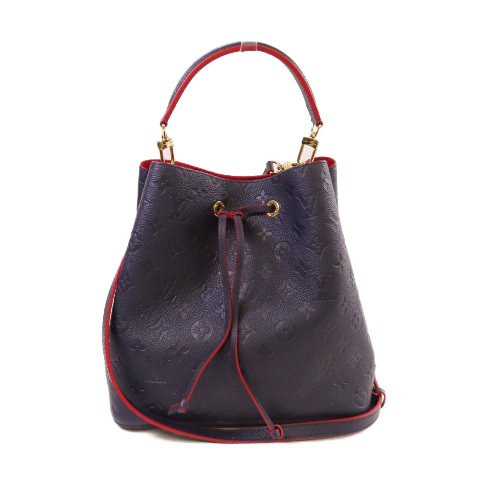 LOUIS VUITTON Monogram Empreinte NEO NOE Shoulder Bag金扣手挽肩背兩用袋深藍色/紅色