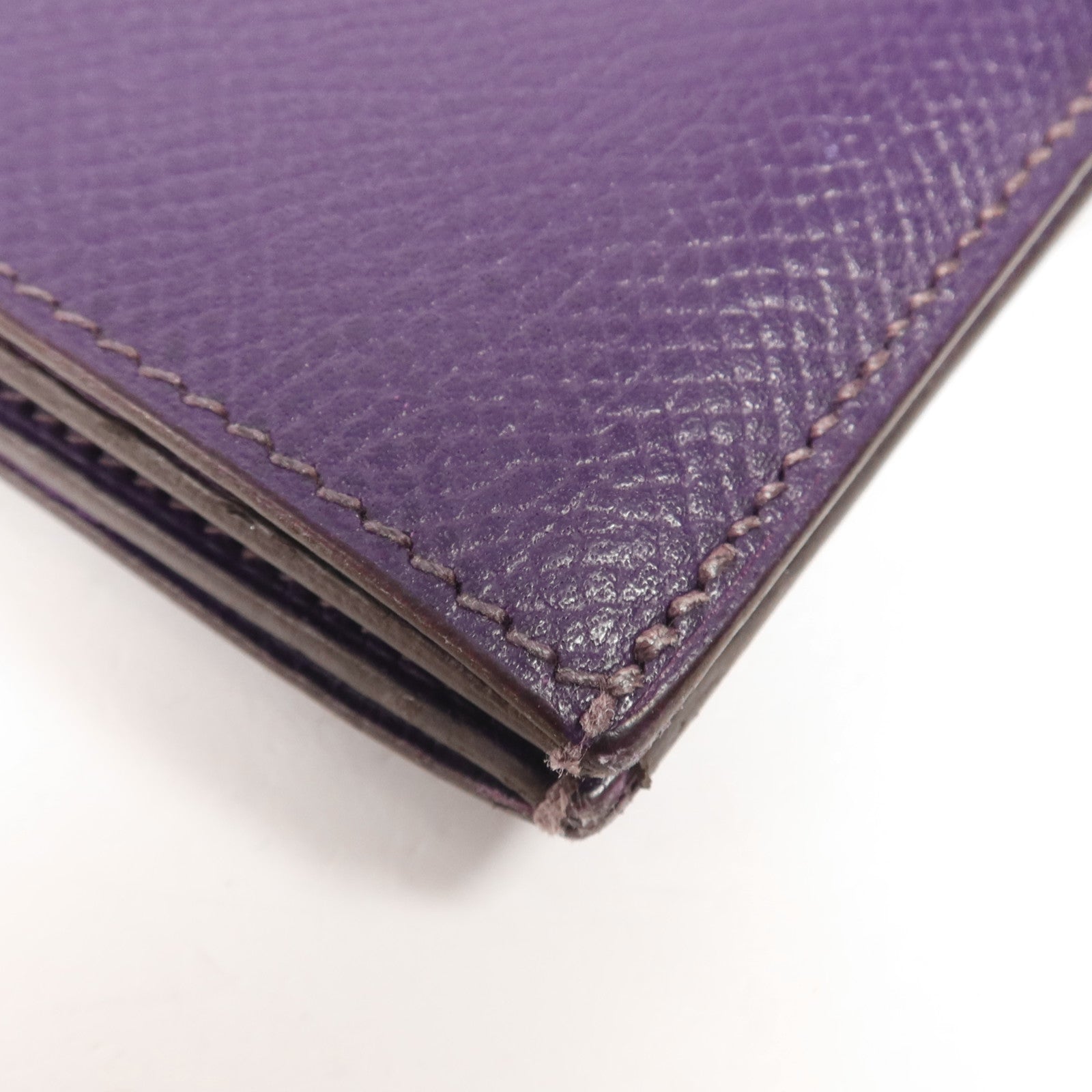 HERMES Epsom皮革Bearn Compact Wallet銀扣錢包