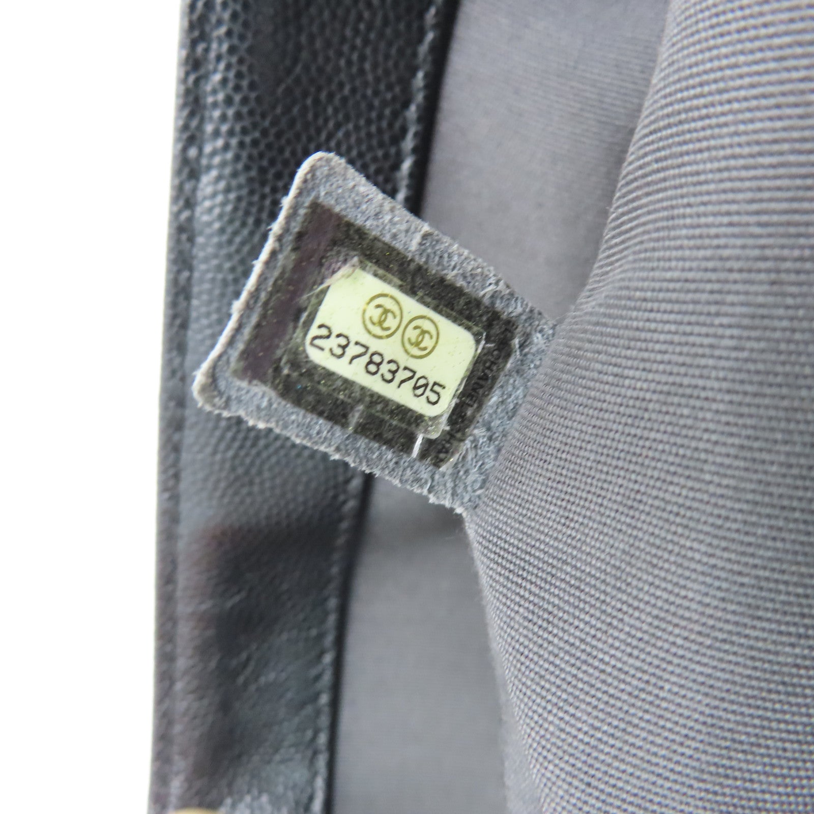 CHANEL Twill Caviar Leather Chain Shoulder Silver Buckle Chain Shoulder Bag Black