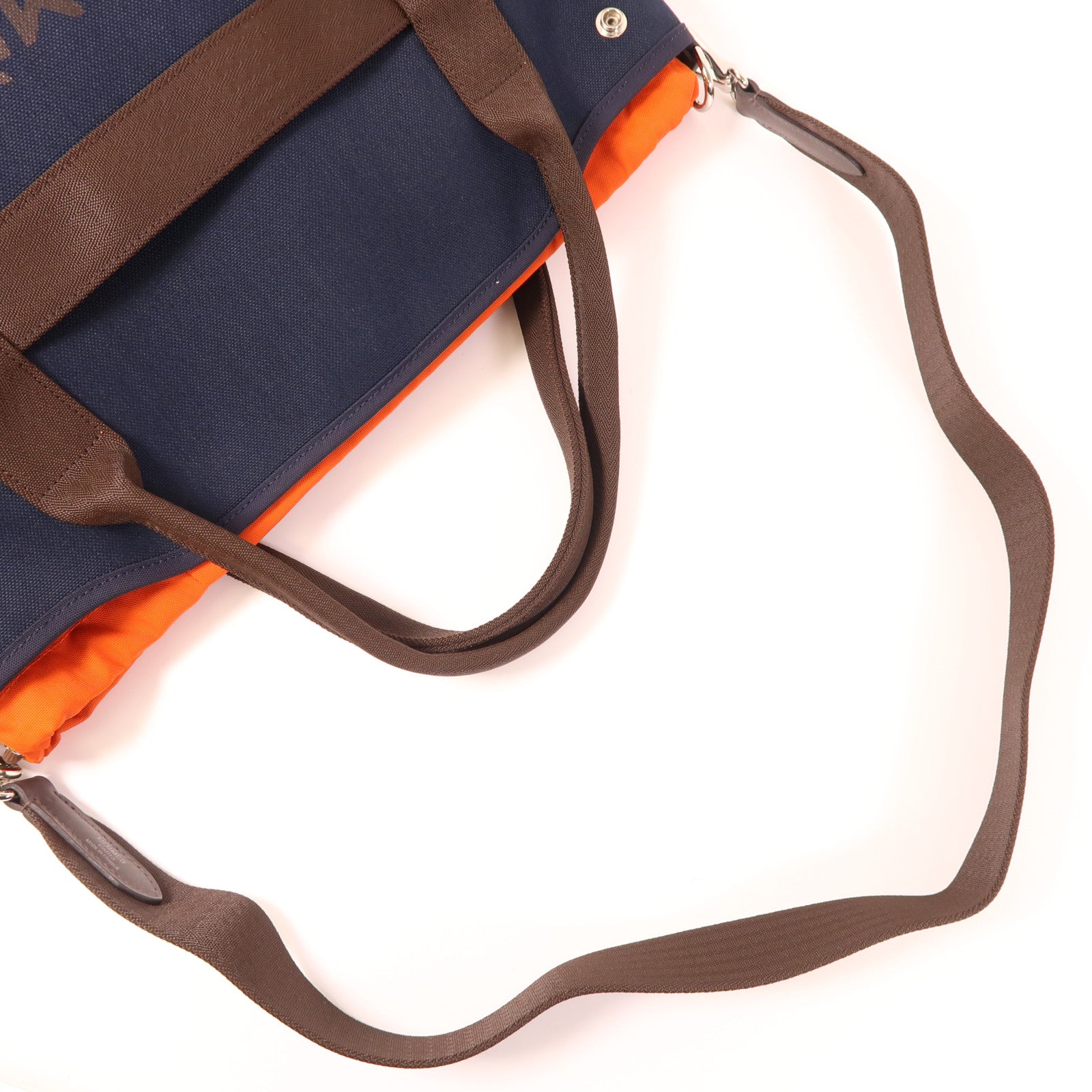 HERMES 帆布The Grooming Bag銀扣手挽肩背兩用袋