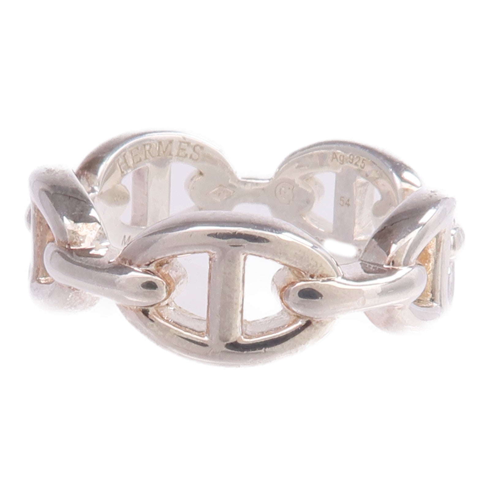 HERMES 925純銀Chaine d'ancre Ring戒指Hermes#54/US#6.5