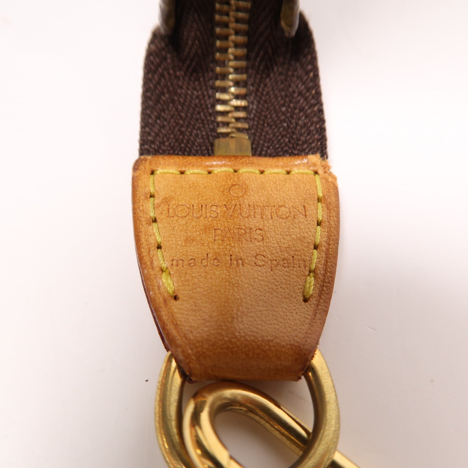 LOUIS VUITTON 【激減優惠】Monogram Pochette Accessoires金扣手挽袋棕色