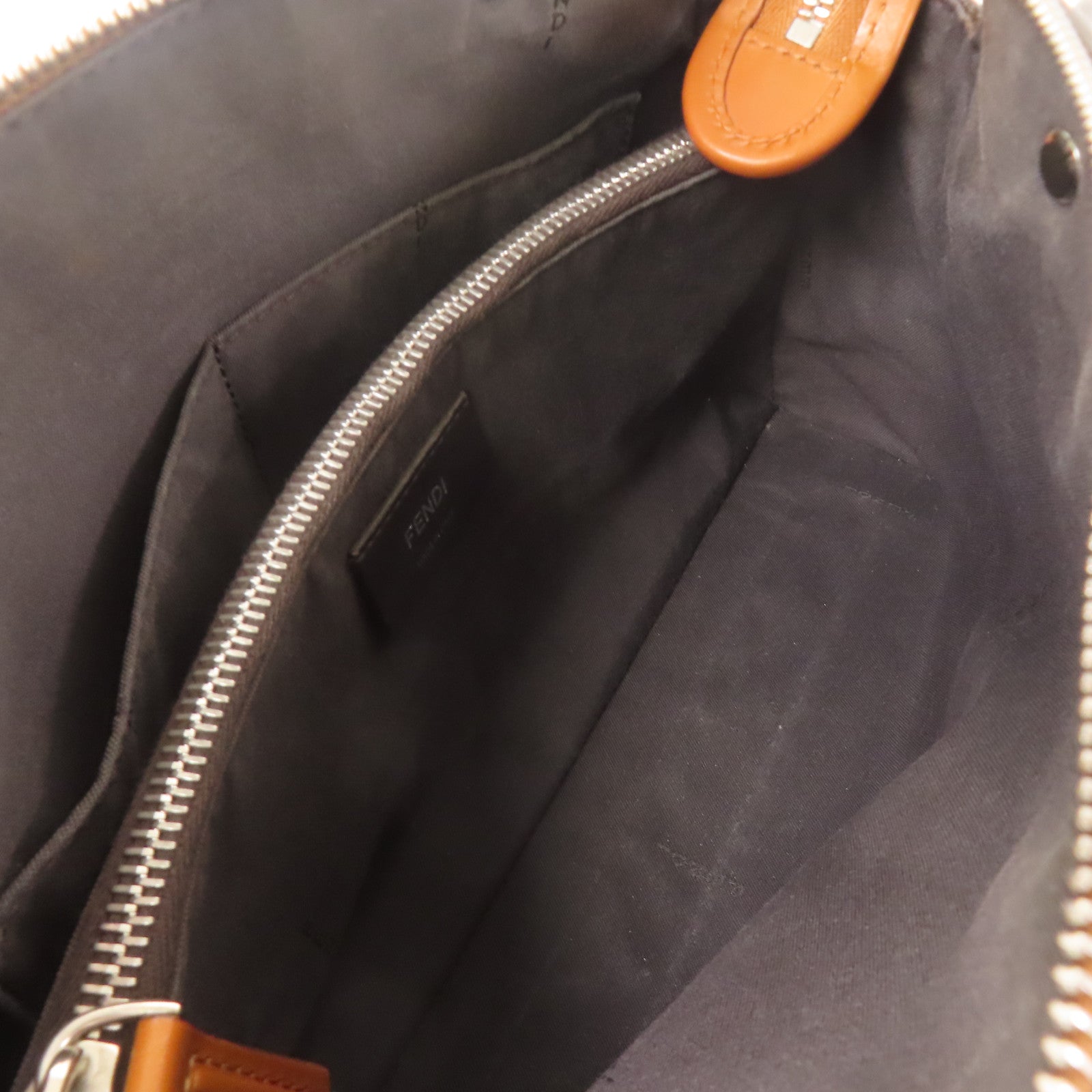 FENDI 牛皮皮革By The Way銀扣手挽肩背兩用袋棕色