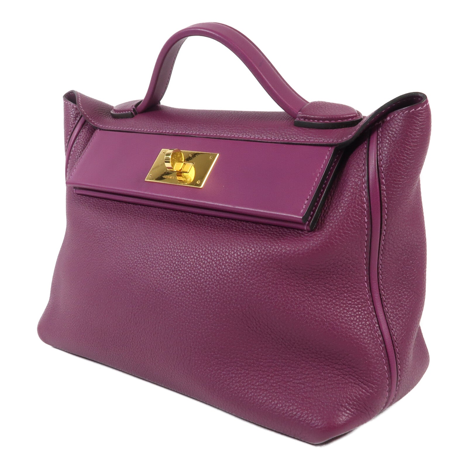 HERMES Clemence皮革24/24 29CM金扣手挽肩背兩用袋Anemone