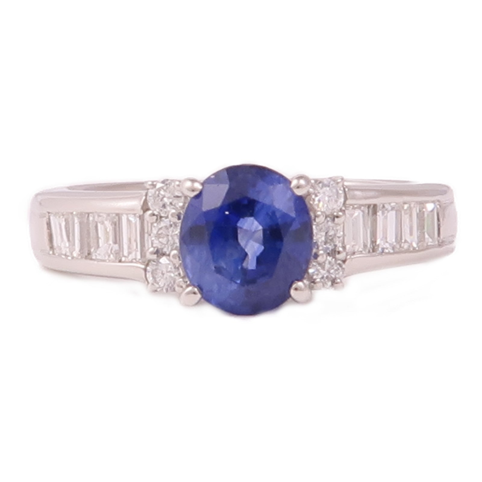 JEWELRY PT900鉑金/Sapphire/Diamond Ring藍寶石/鑽石戒指US#6