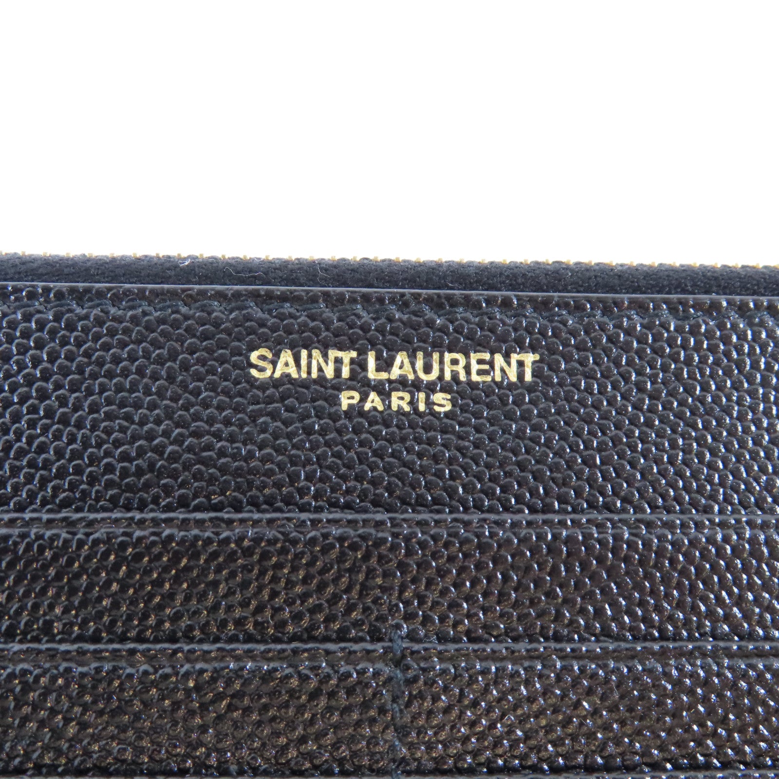 SAINT LAURENT 牛皮皮革Uptown Large Wallet金扣長錢包黑色