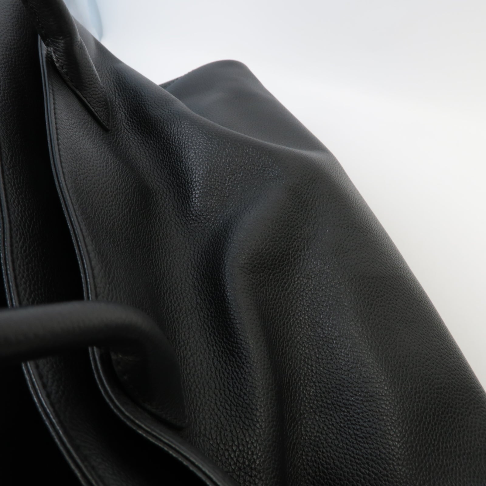 CHANEL 牛皮皮革2 Way Shoulder銀扣手挽肩背兩用袋黑色