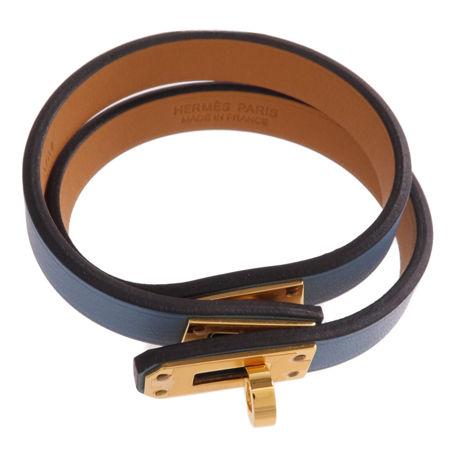 HERMES 【激減優惠】Swift皮革Mini Kelly Double Tour Bracelet金扣手帶
