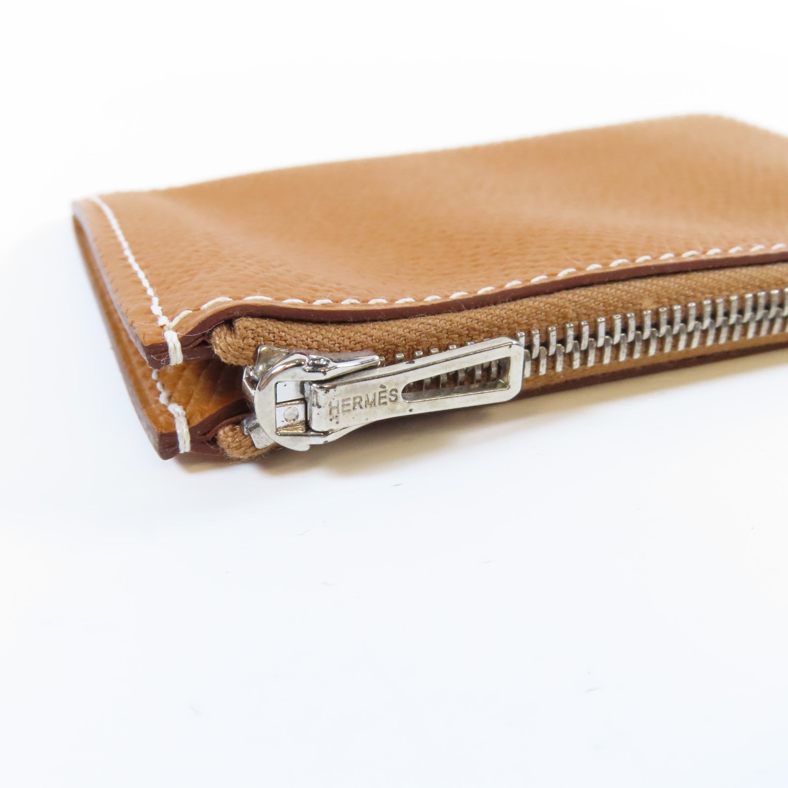 HERMES Epsom皮革Constance Slim銀扣錢包Gold經典駝色