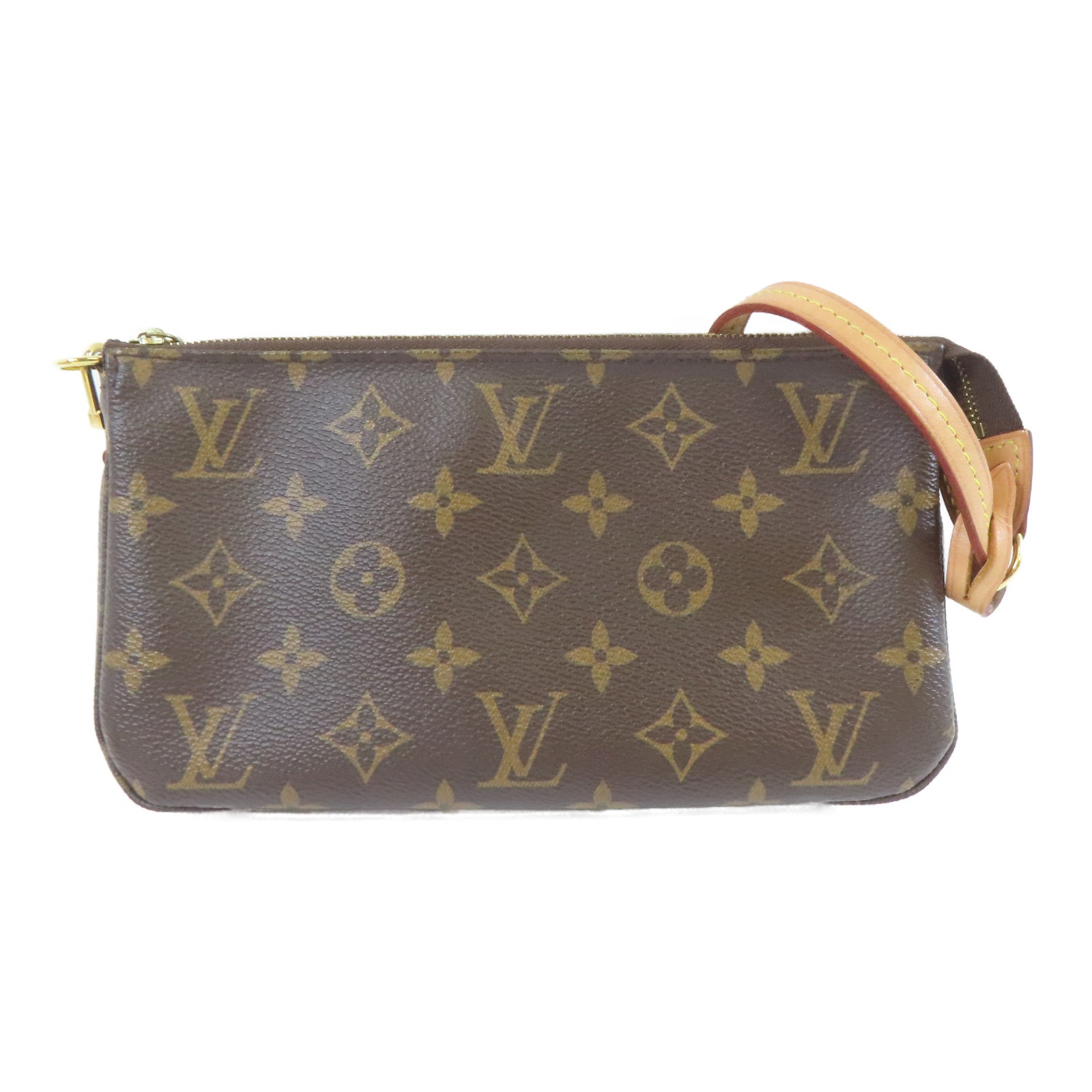 LOUIS VUITTON Monogram Pochette Accessories金扣肩背袋啡色