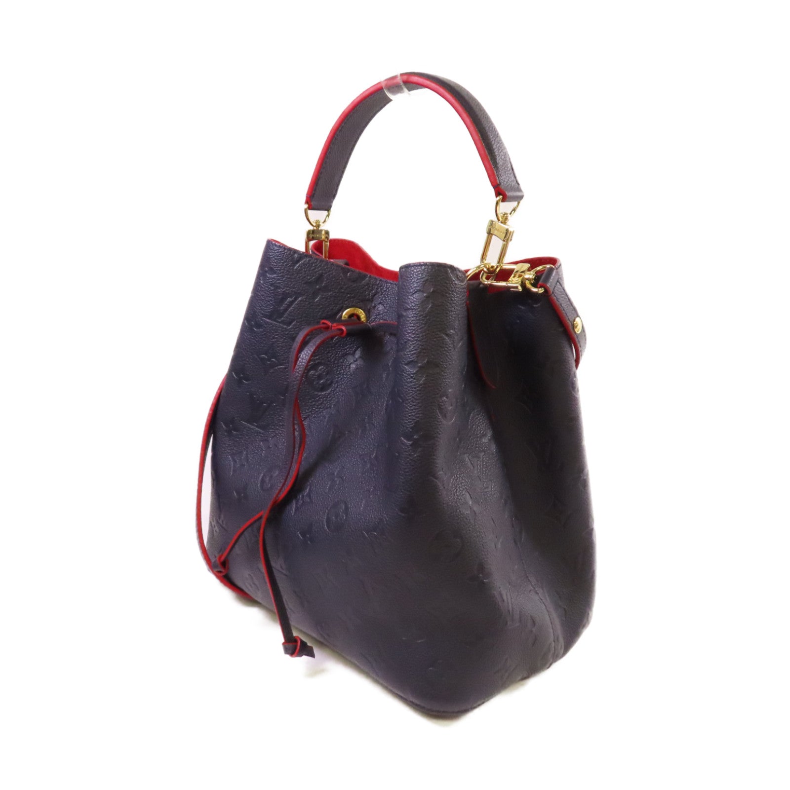 LOUIS VUITTON Monogram Empreinte NEO NOE Shoulder Bag金扣手挽肩背兩用袋深藍色/紅色