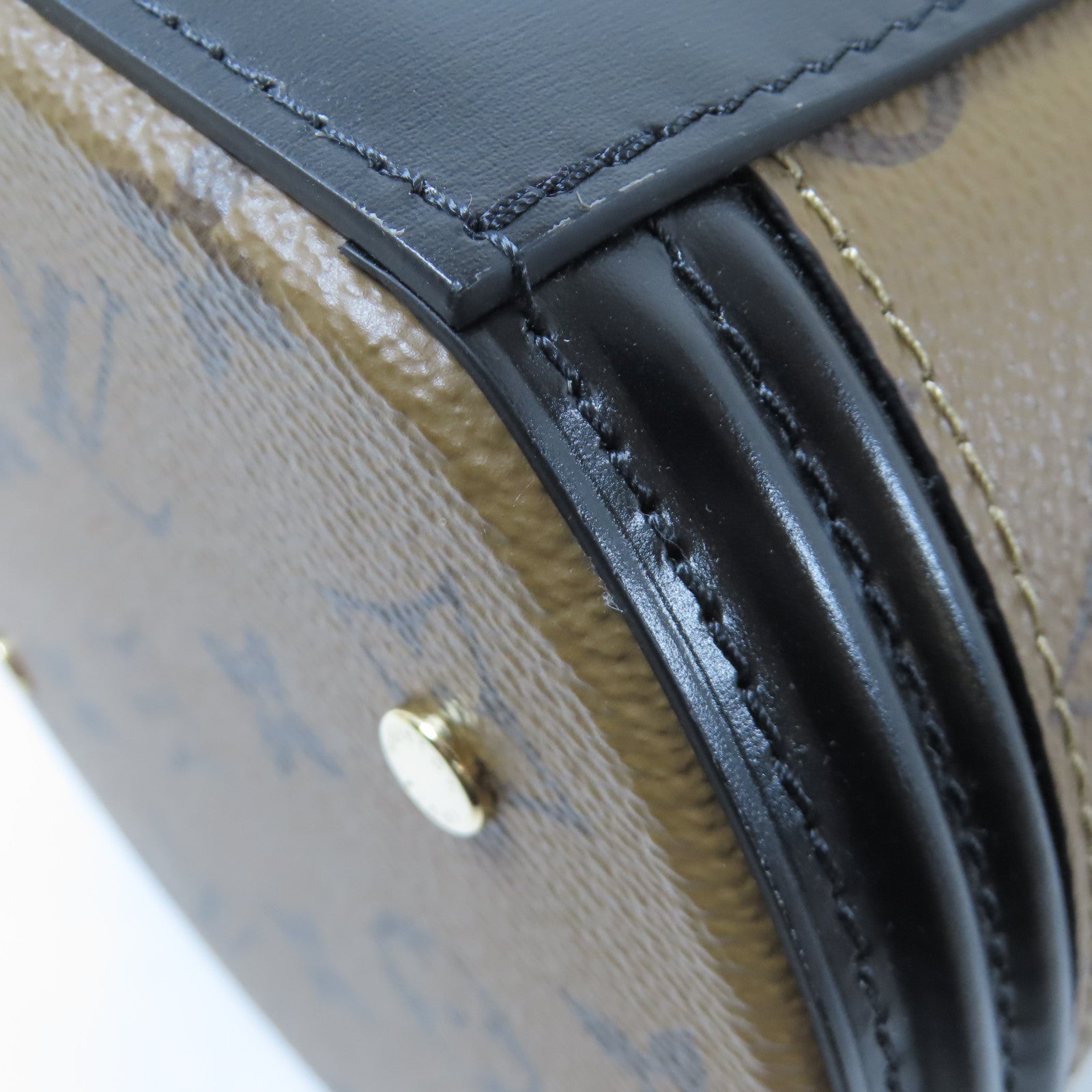 LOUIS VUITTON Monogram Reverse Cannes金扣手挽肩背兩用袋啡色
